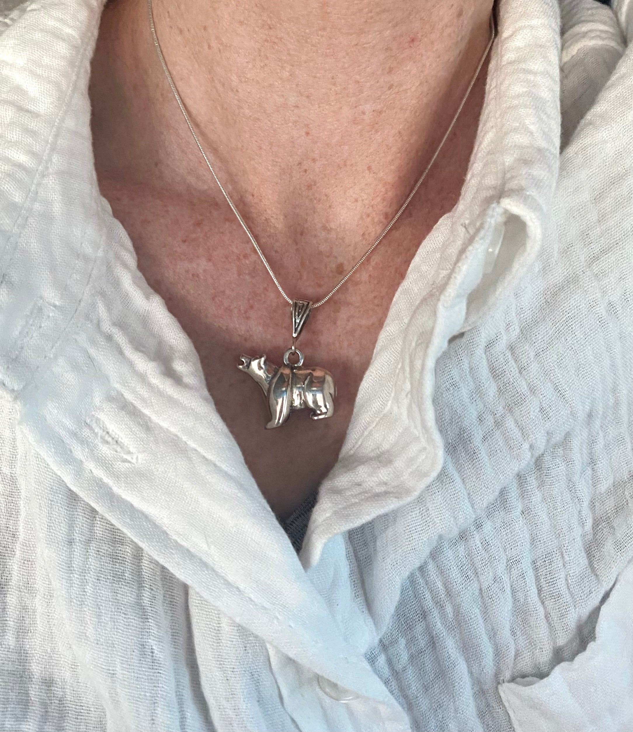Sterling Silver Bear Necklace From The Rodgers Collection