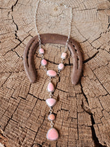 Pink Conch Lariat Necklace