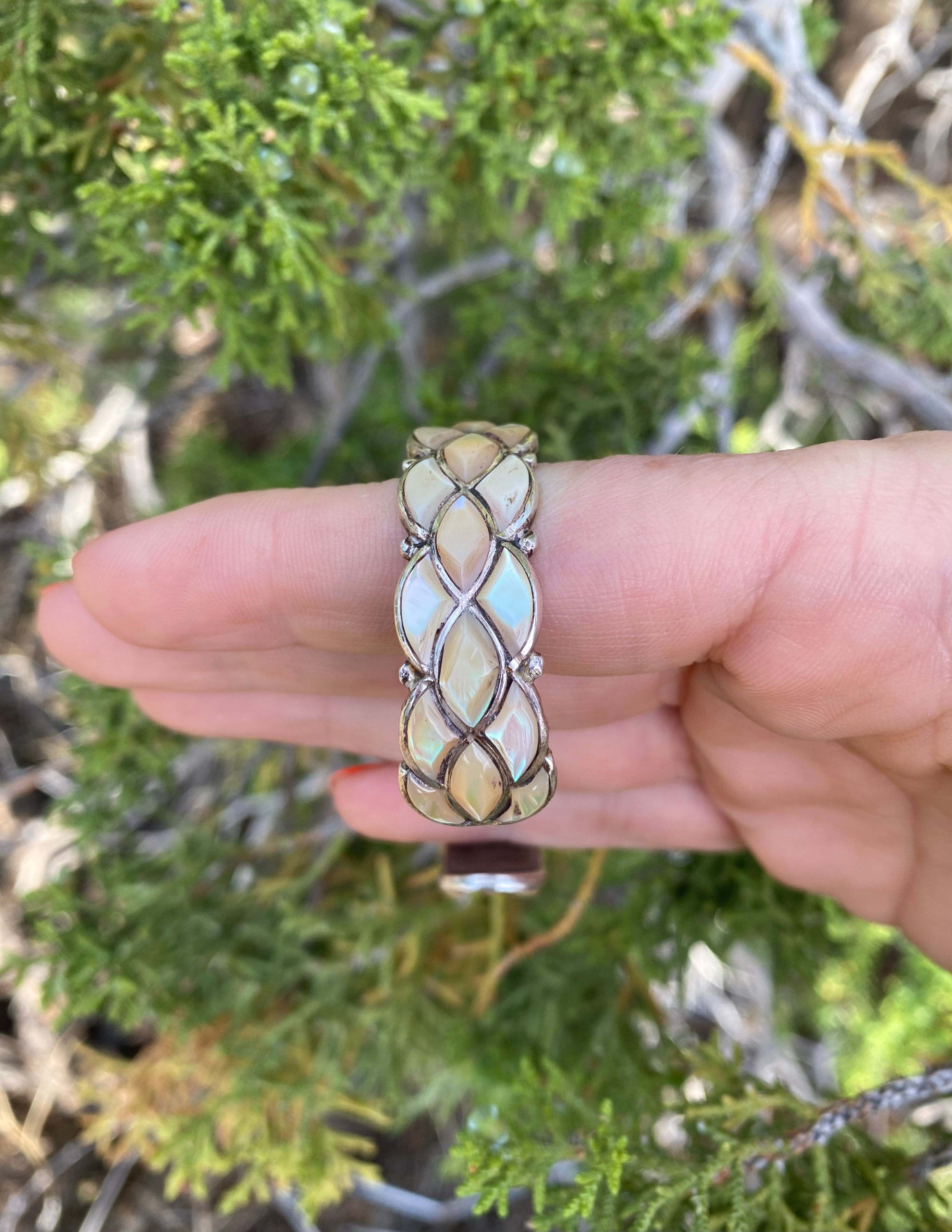Mermaid Scales White Shell Cuff From The Rodgers Collection