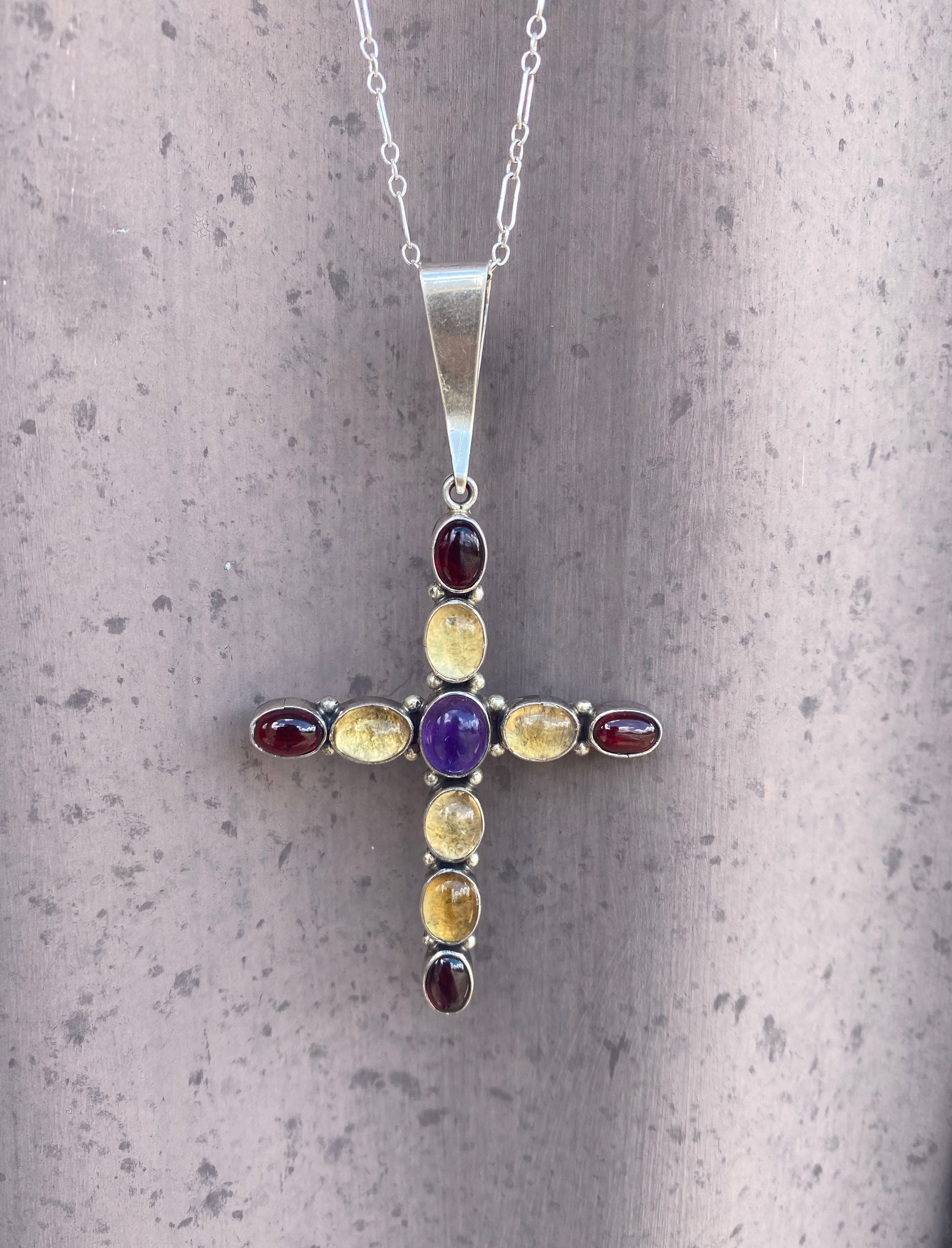Jeweled Cross Necklace From The Rodgers Collection