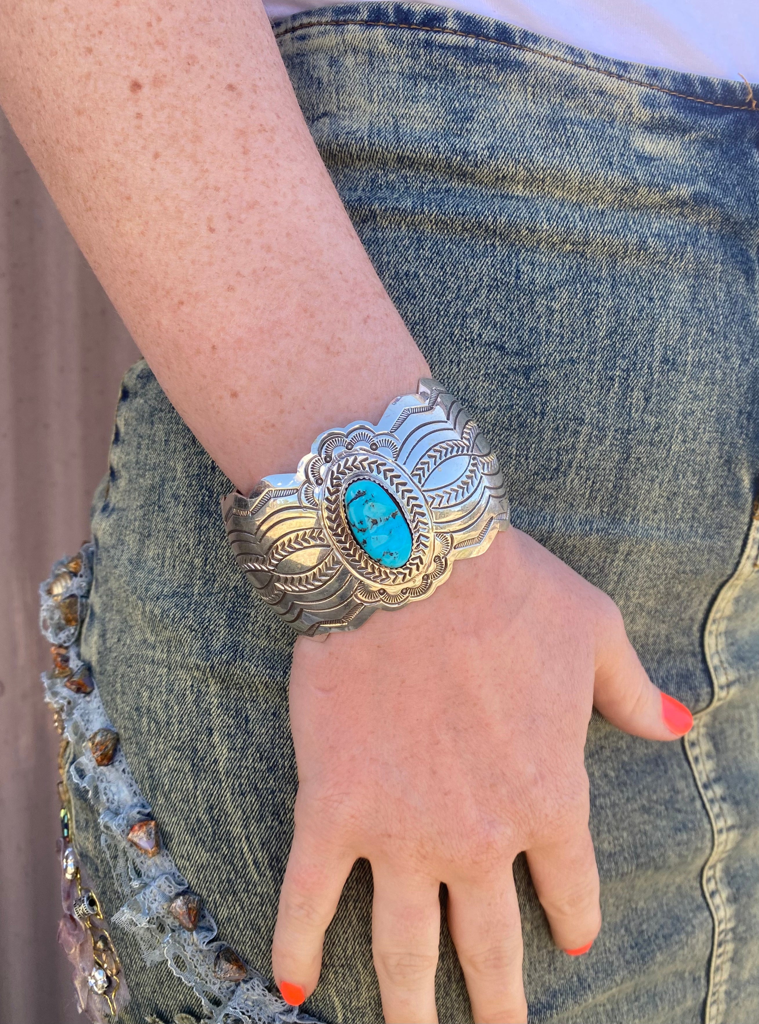 Scalloped Sleeping Beauty Cuff From The Rodgers Collection