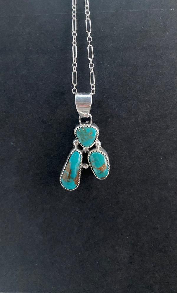 3 Stone Nevada Turquoise Necklace From The Rodgers Collection