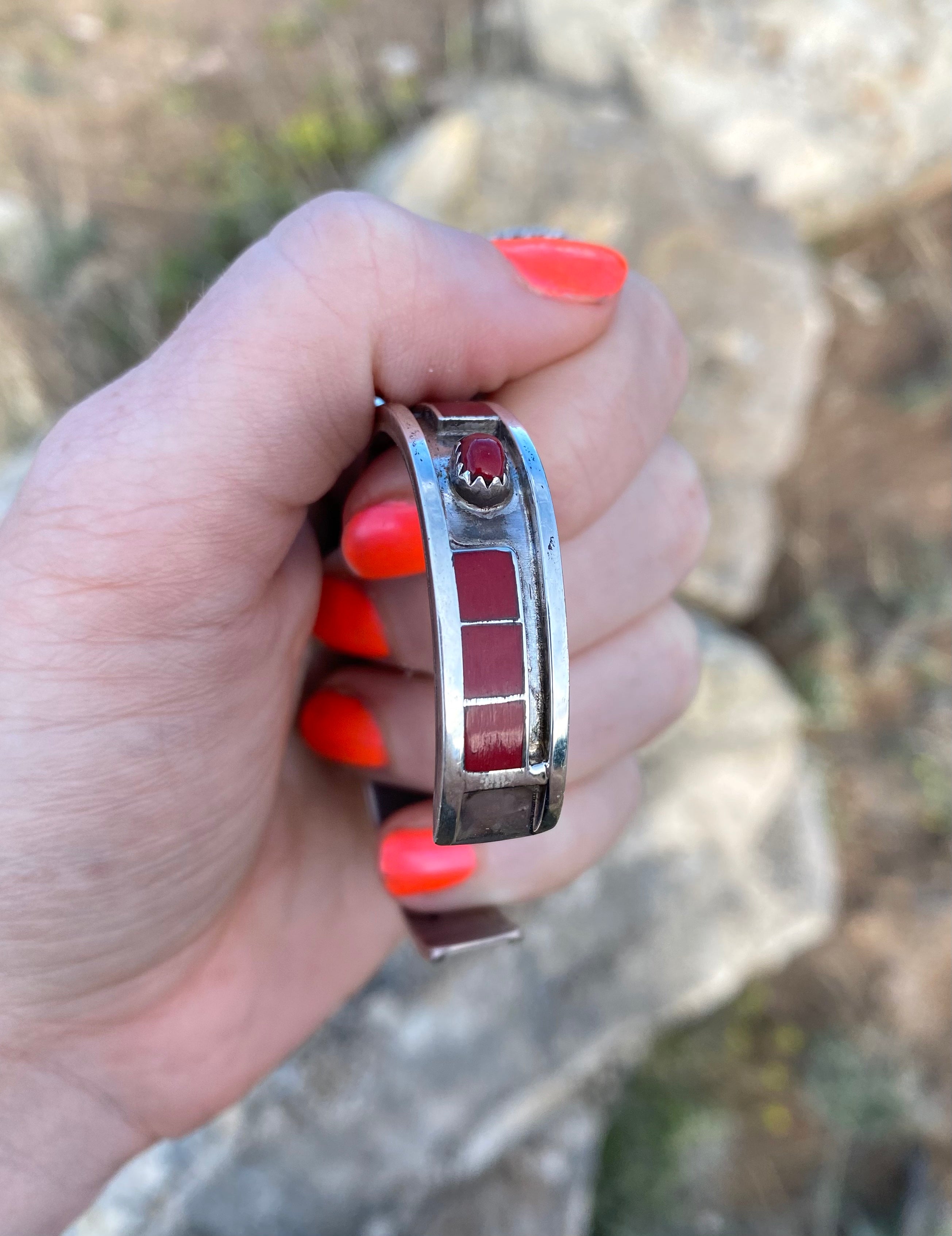Squared Up Coral Watch Cuff From The Rodgers Collection