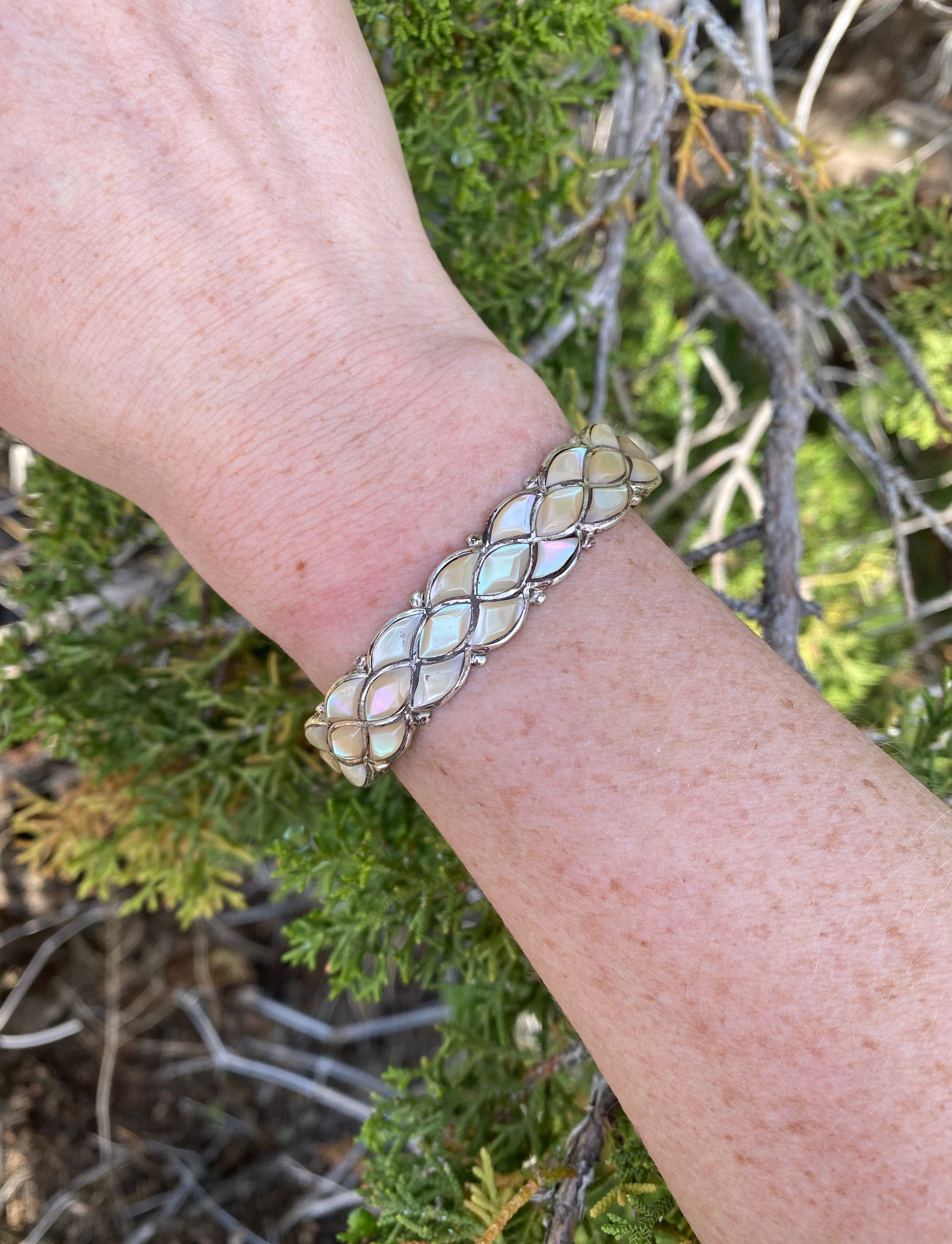 Mermaid Scales White Shell Cuff From The Rodgers Collection