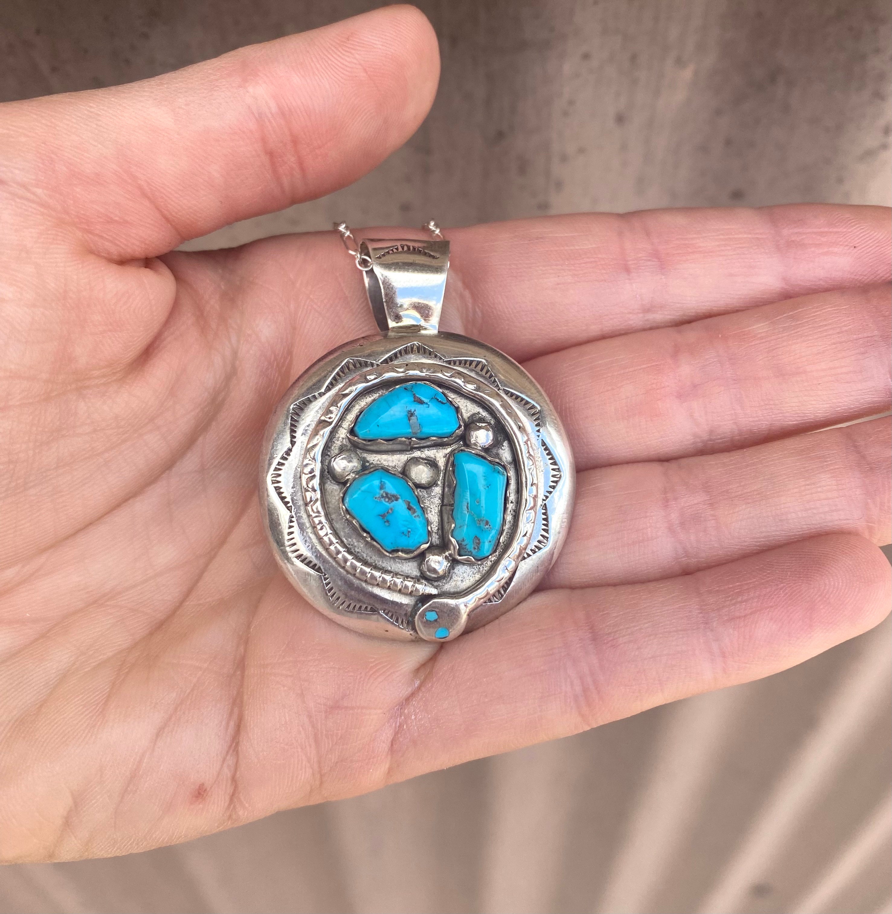 3 Stone Snake Sleeping Beauty Turquoise Necklace From The Rodgers Collection