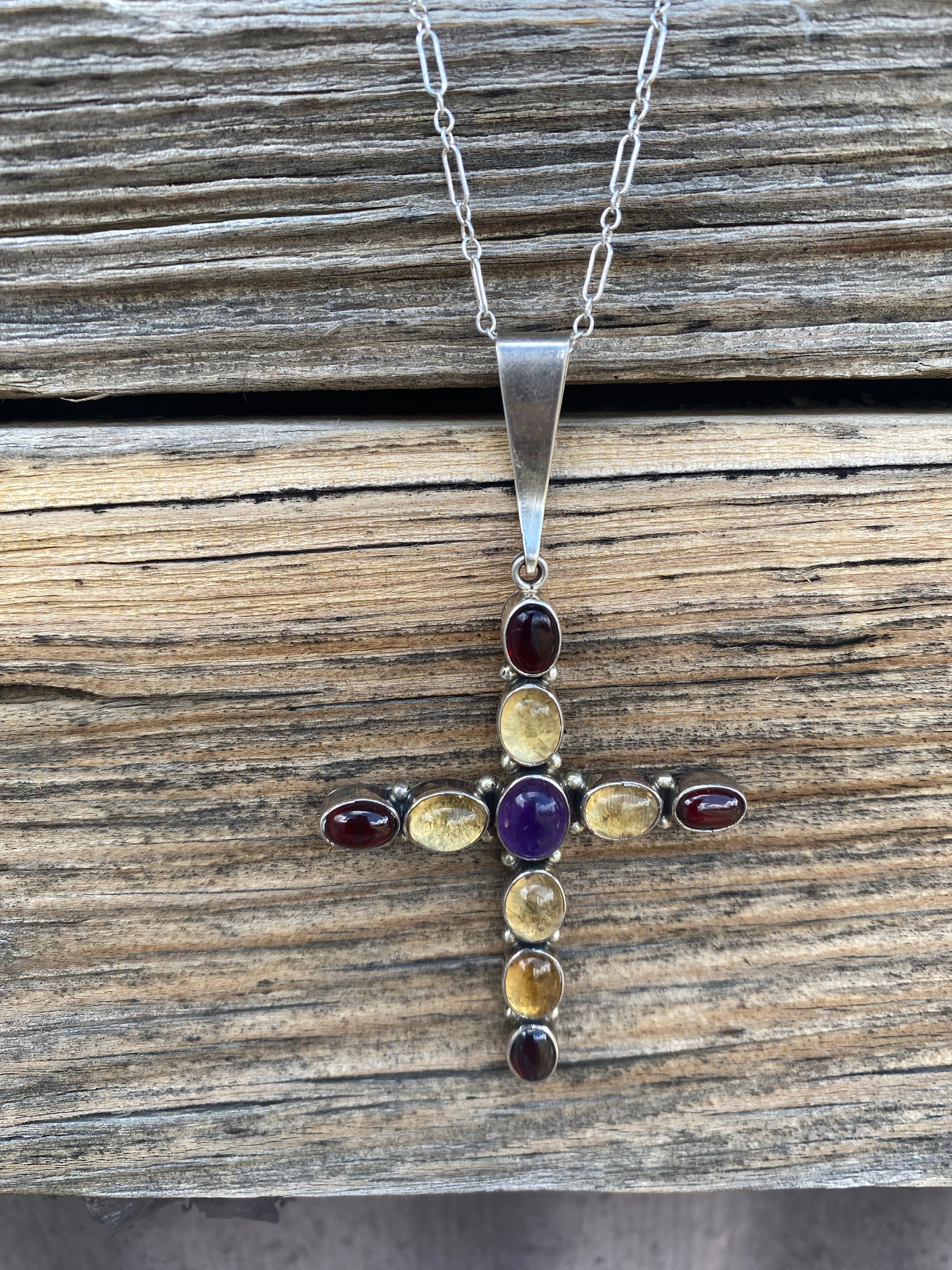 Jeweled Cross Necklace From The Rodgers Collection