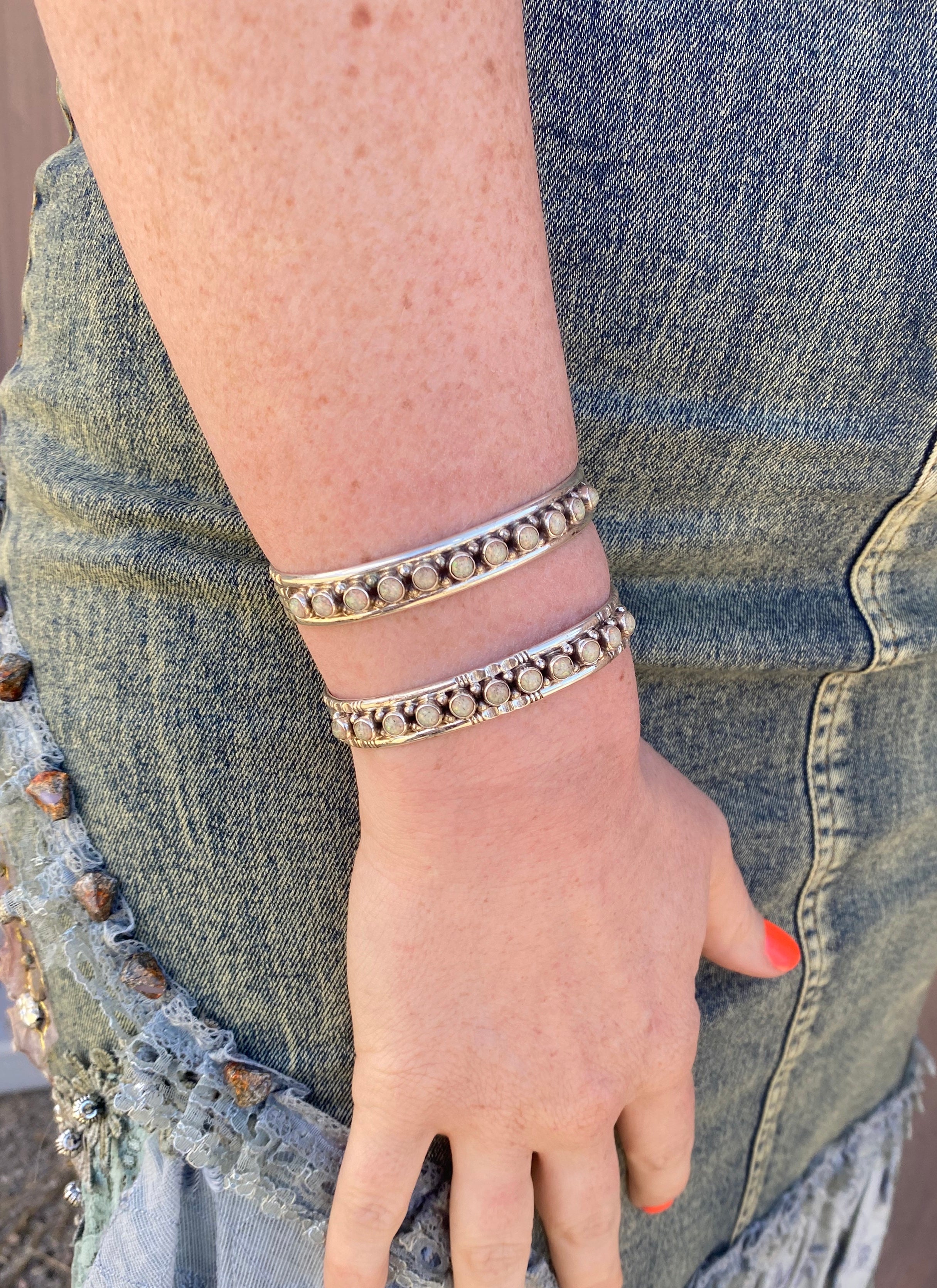 Dots White Opal Cuff From The Rodgers Collection