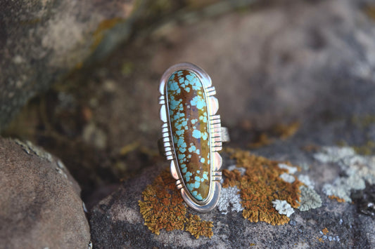 #8 TURQUOISE PAD RING FROM THE RODGERS COLLECTION