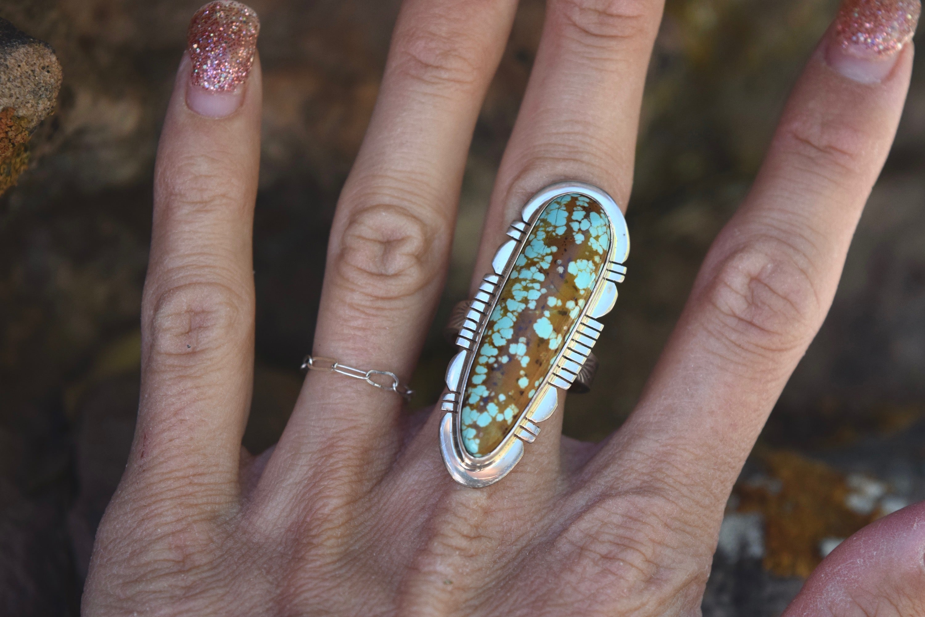 #8 TURQUOISE PAD RING FROM THE RODGERS COLLECTION