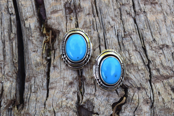 CRAFTED TURQUOISE LARGE STUDS FROM THE RODGERS COLLECTION