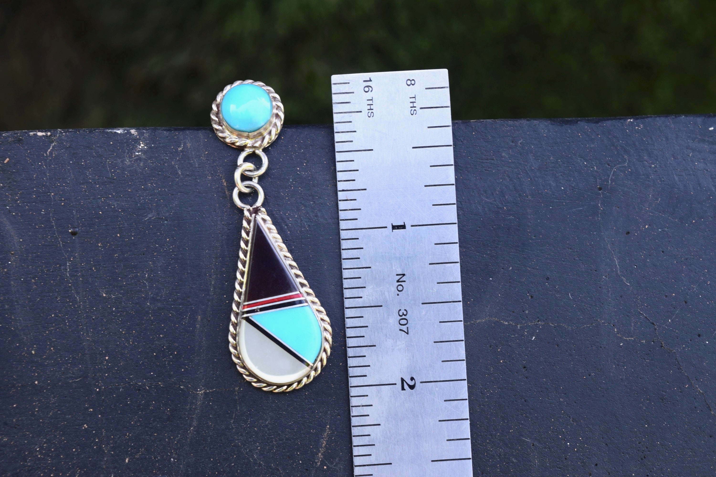VINTAGE INLAY TEARDROP EARRINGS FROM THE RODGERS COLLECTION