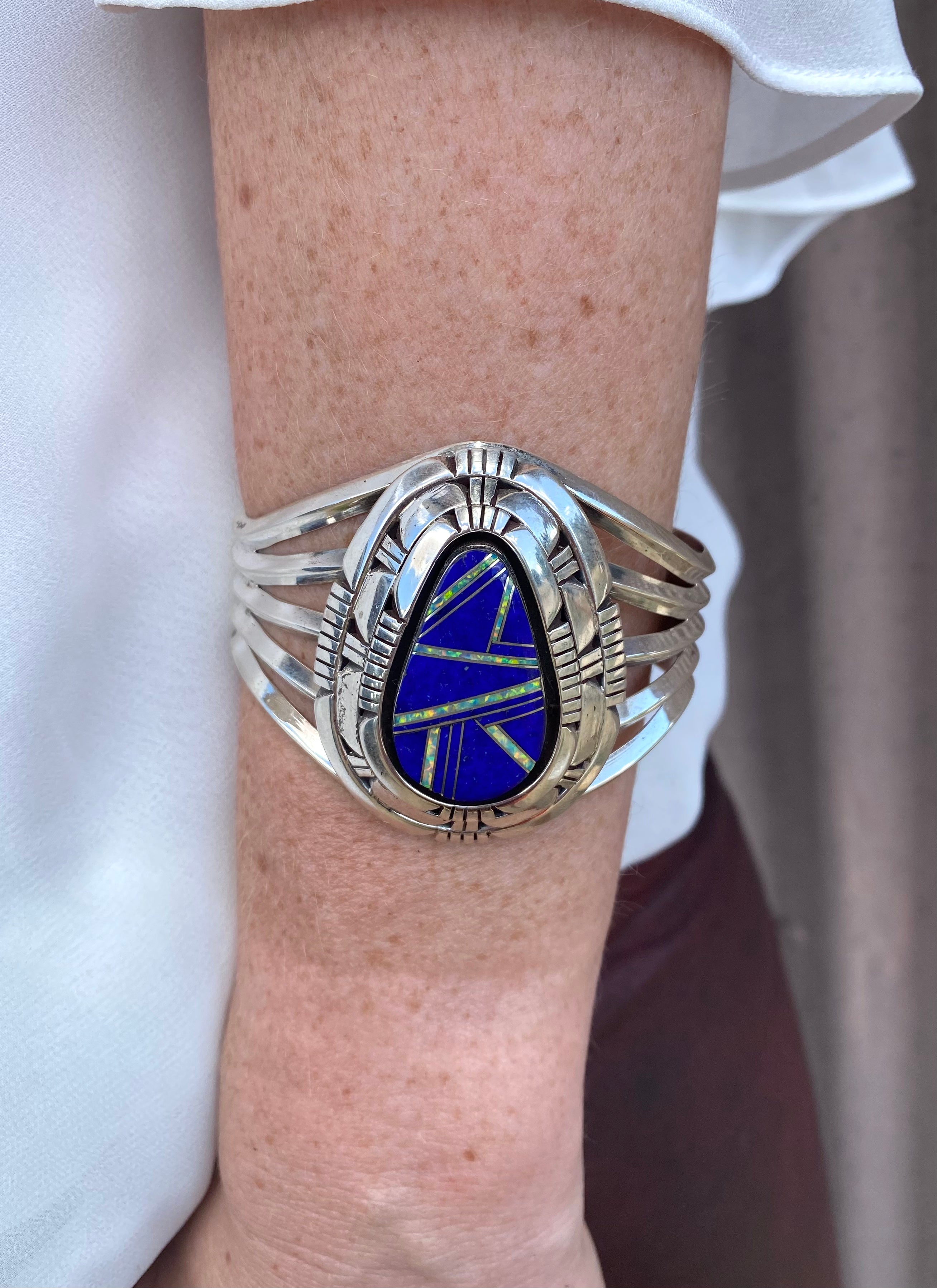 Strobe Lights Lapis and Opal Cuff From The Rodgers Collection
