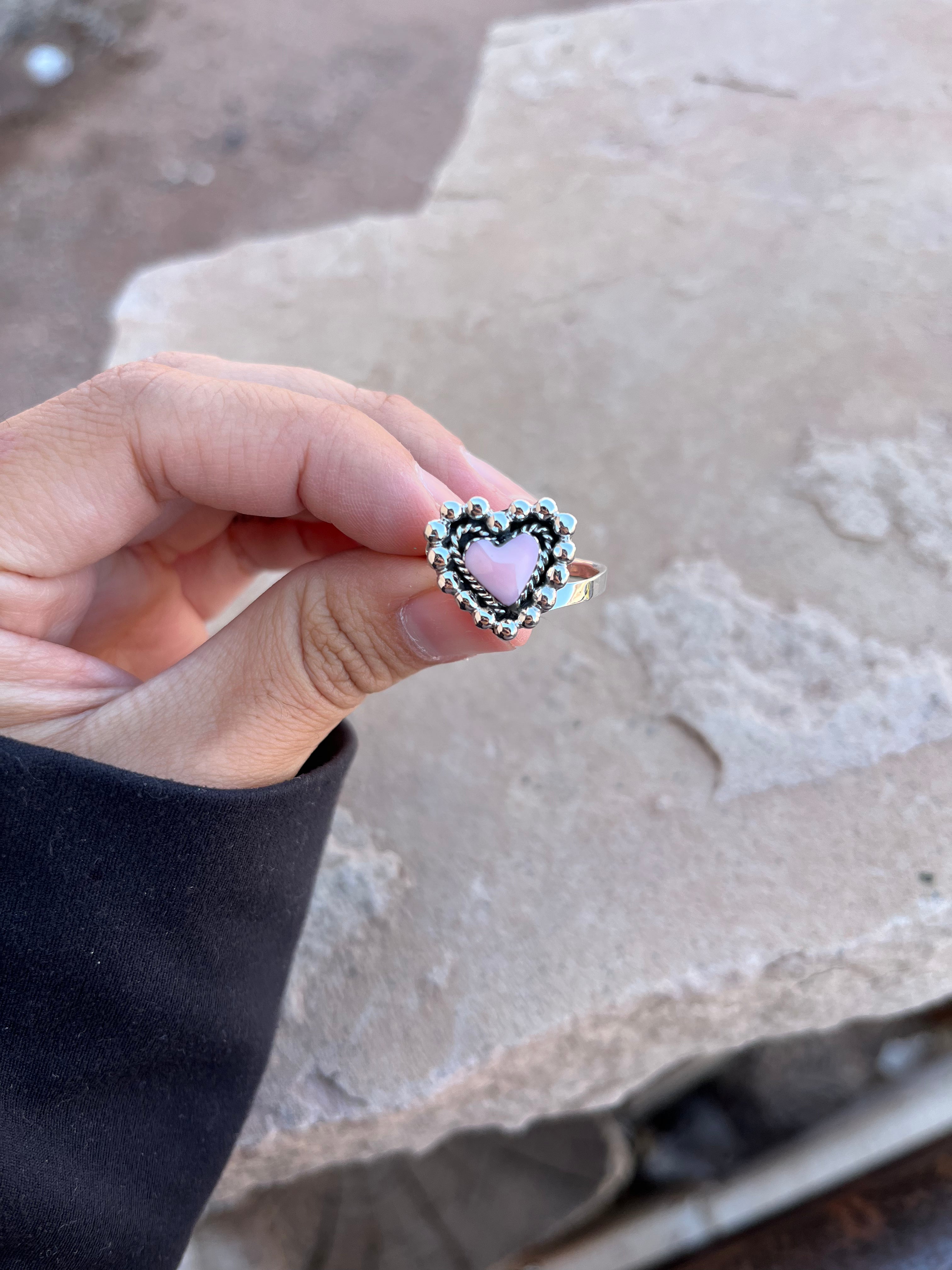 Pink Conch Queen Heart Ring