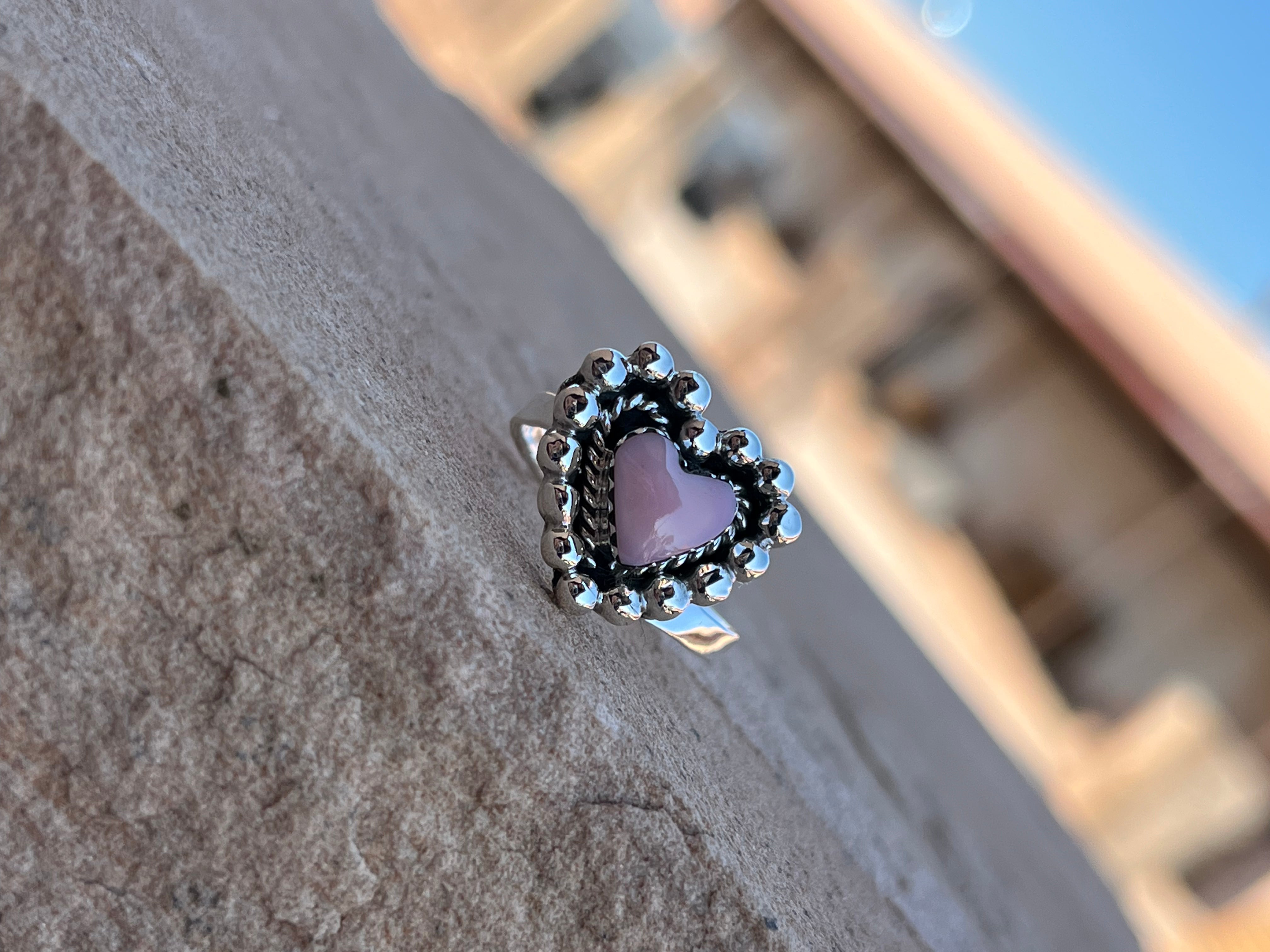 Pink Conch Queen Heart Ring