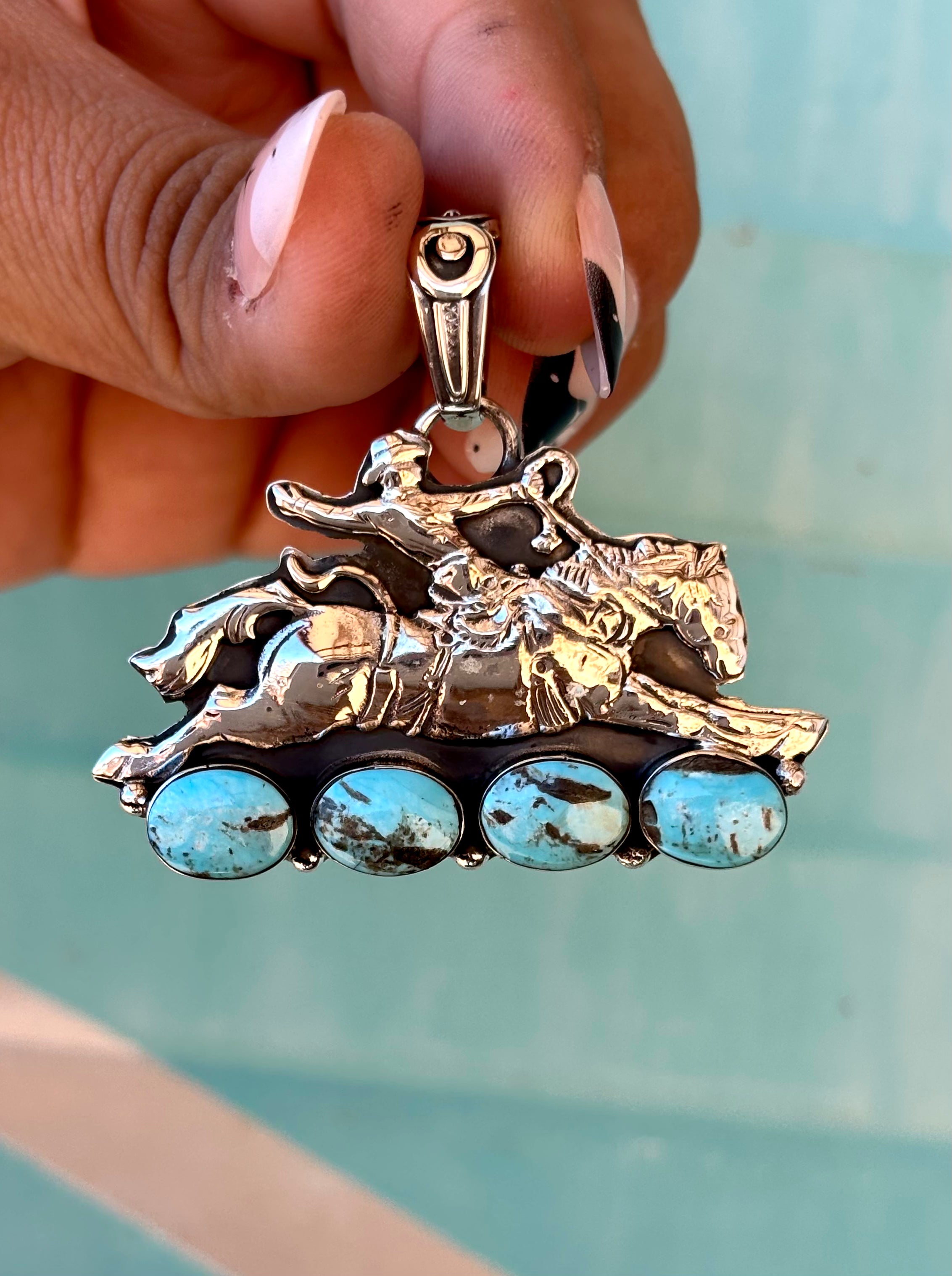 Ride Em' Saddle Bronc Pendant