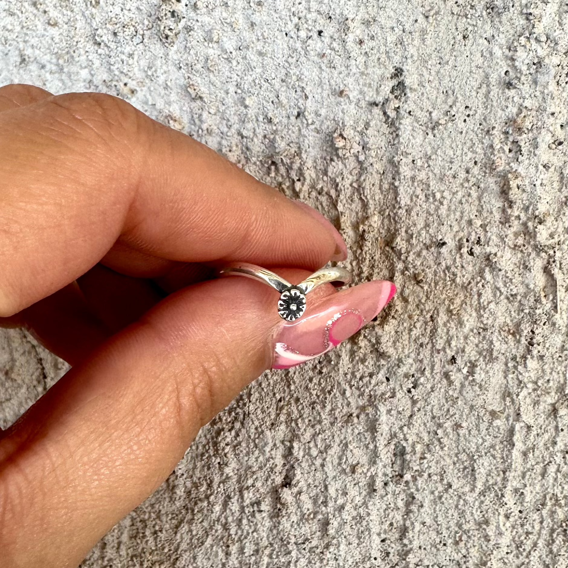 Tiny Flower Stacker Ring