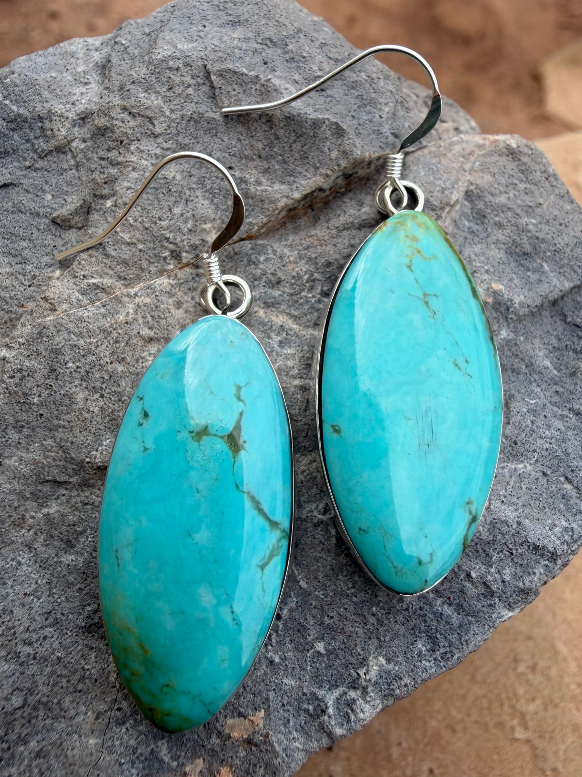 Oval Aqua Earrings