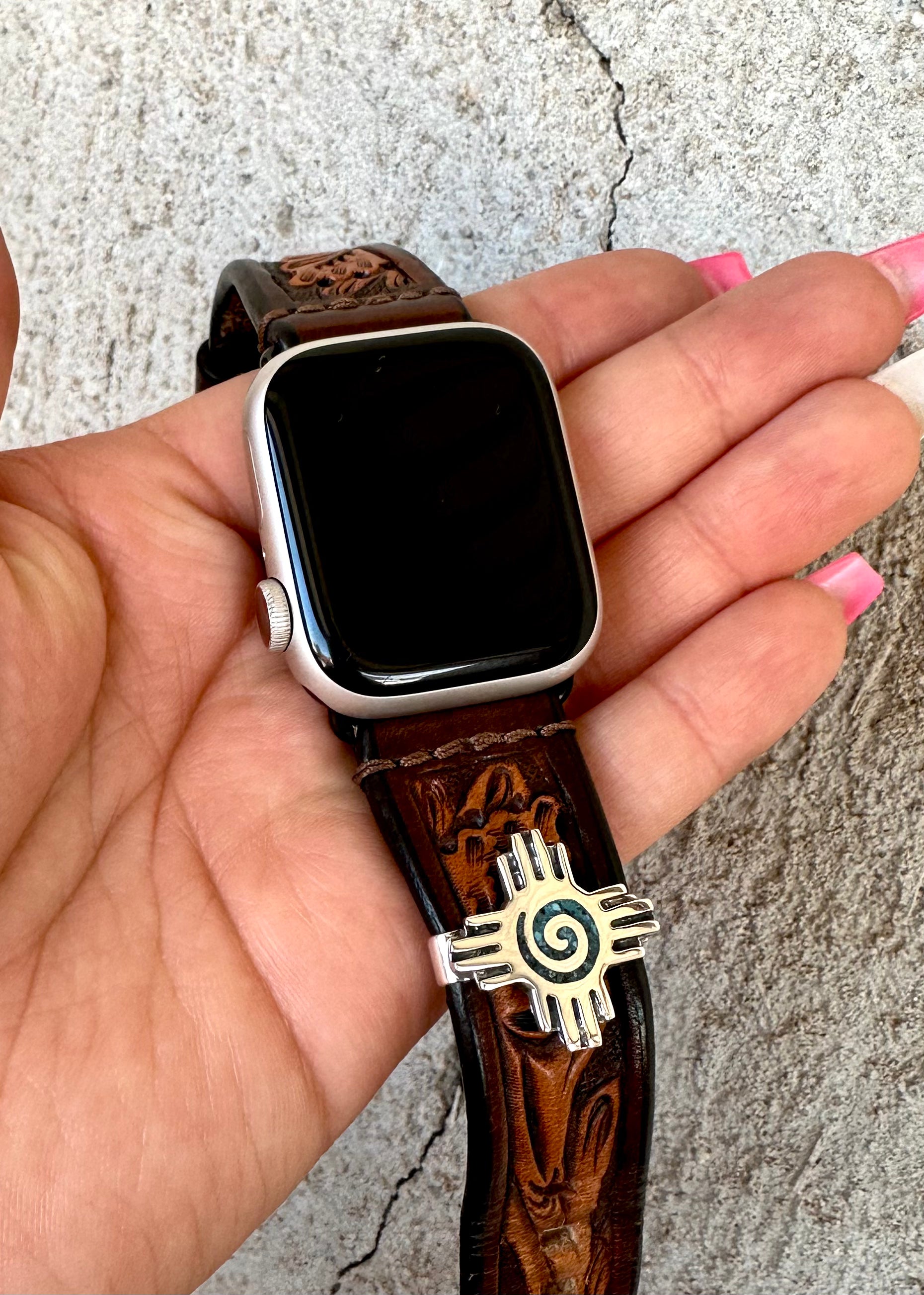 CHACO CANYON APPLE WATCH ACCESSORY INLAYED NEW MEXICO ZIA SYMBOL