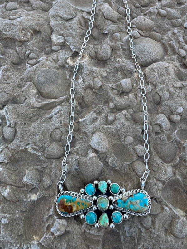 Sonoran Gold Turquoise Cluster Necklace