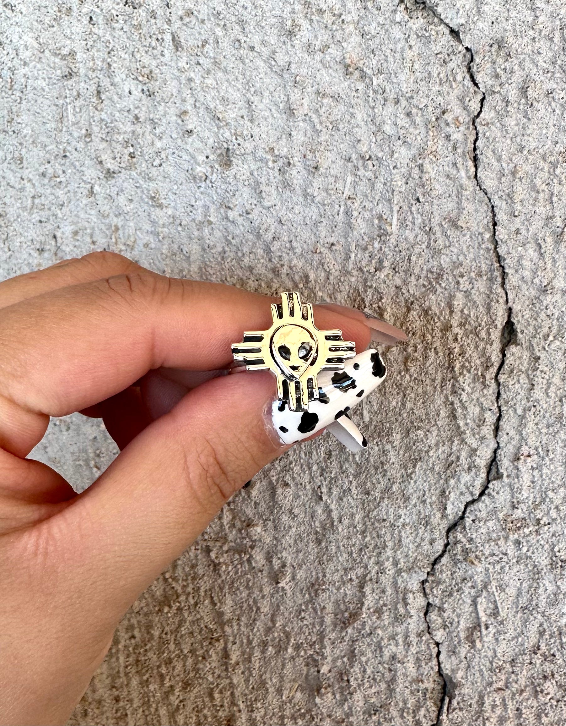 Alien, Zia Rings With Inlaid Eyes