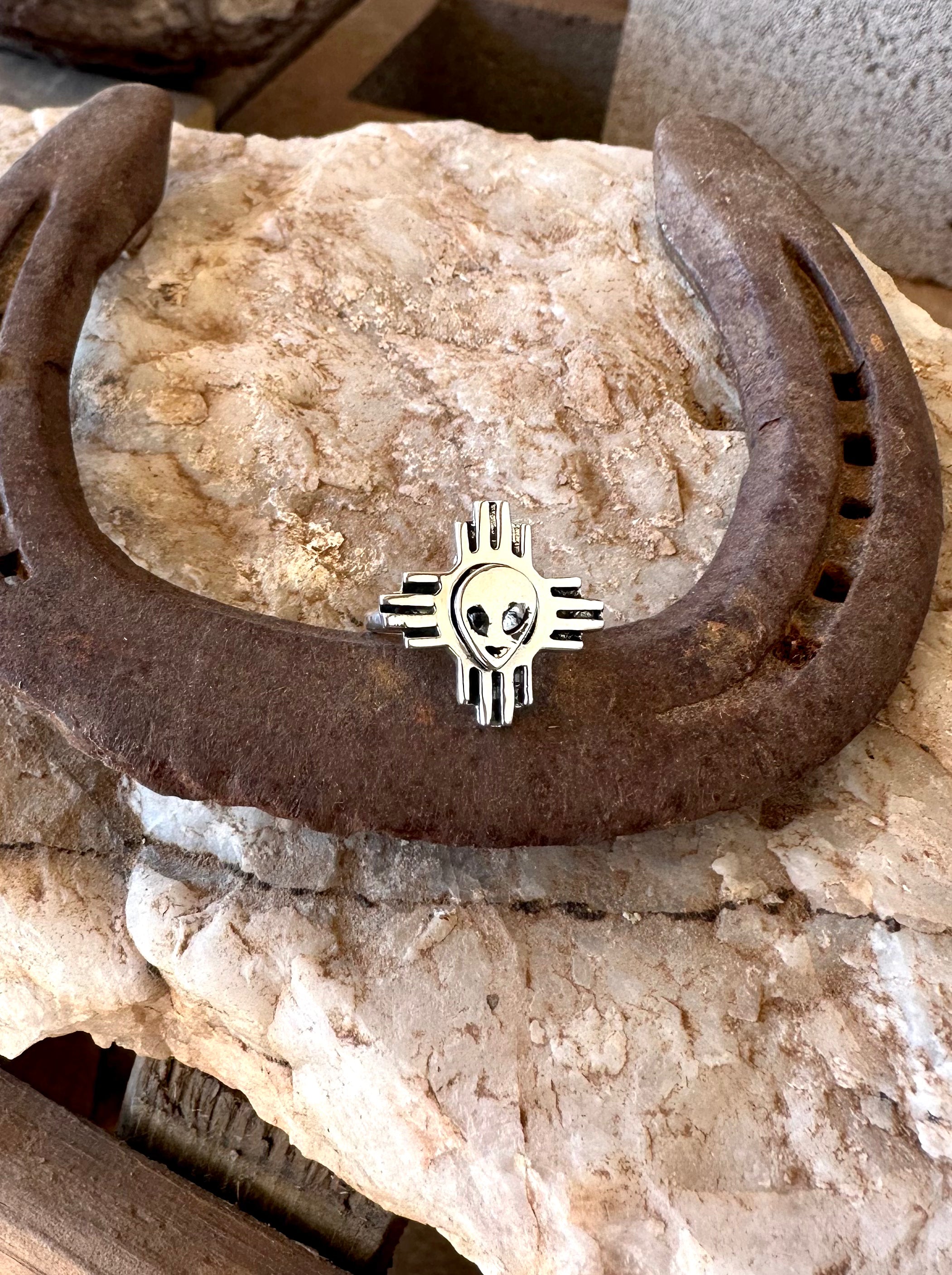 Alien, Zia Rings With Inlaid Eyes