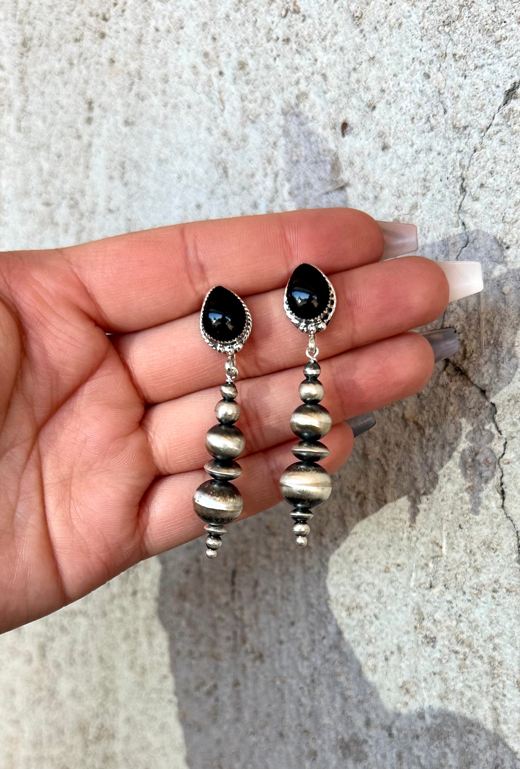 Grungy Girl Beaded Drop Earrings