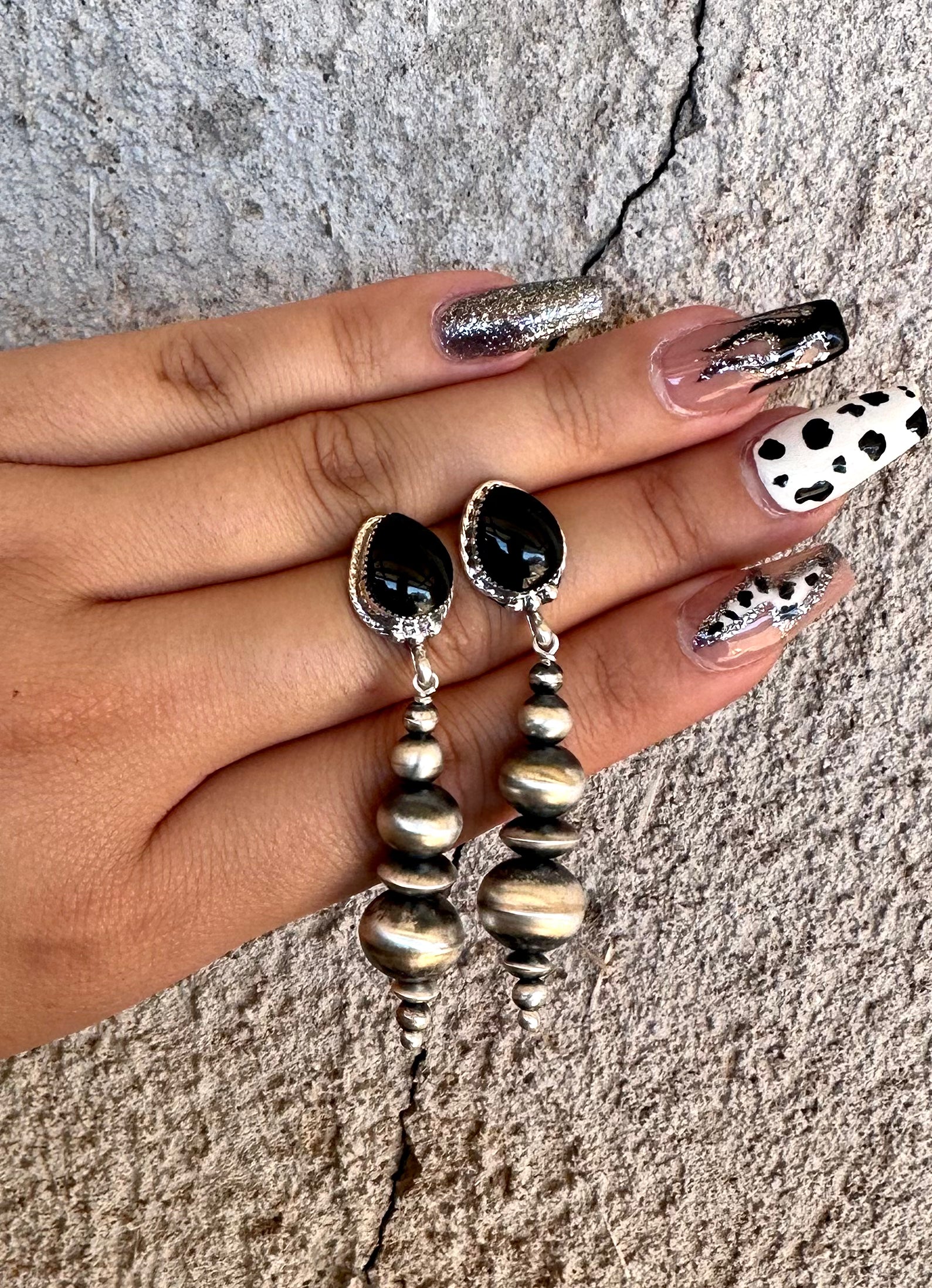 Grungy Girl Beaded Drop Earrings