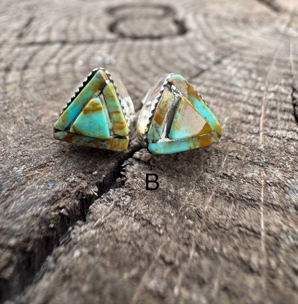 Turquoise Triangle Stud Earring