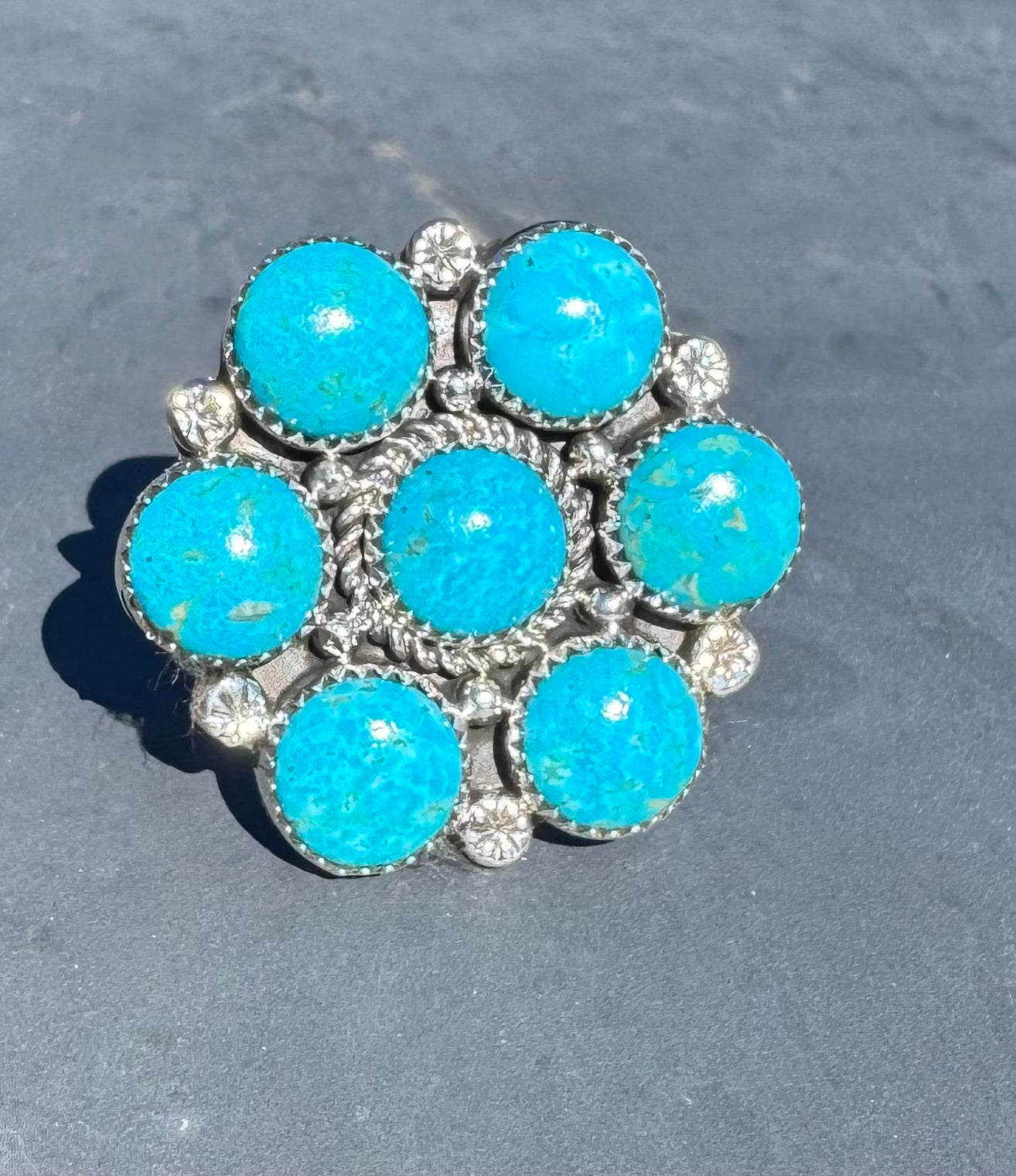 Turquoise Flower Cluster Ring