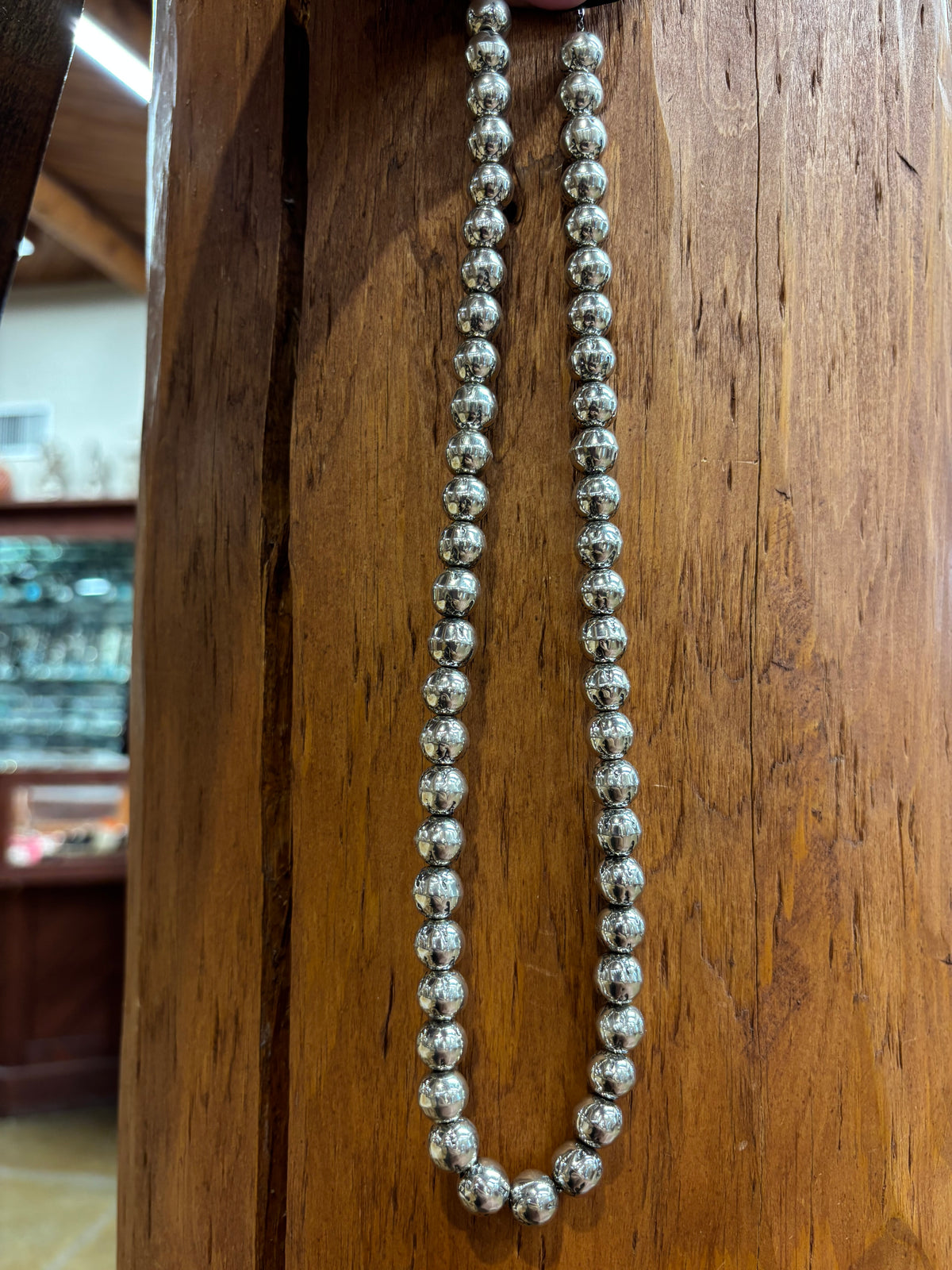 Handmade Stamped Sterling silver Navajo Pearls