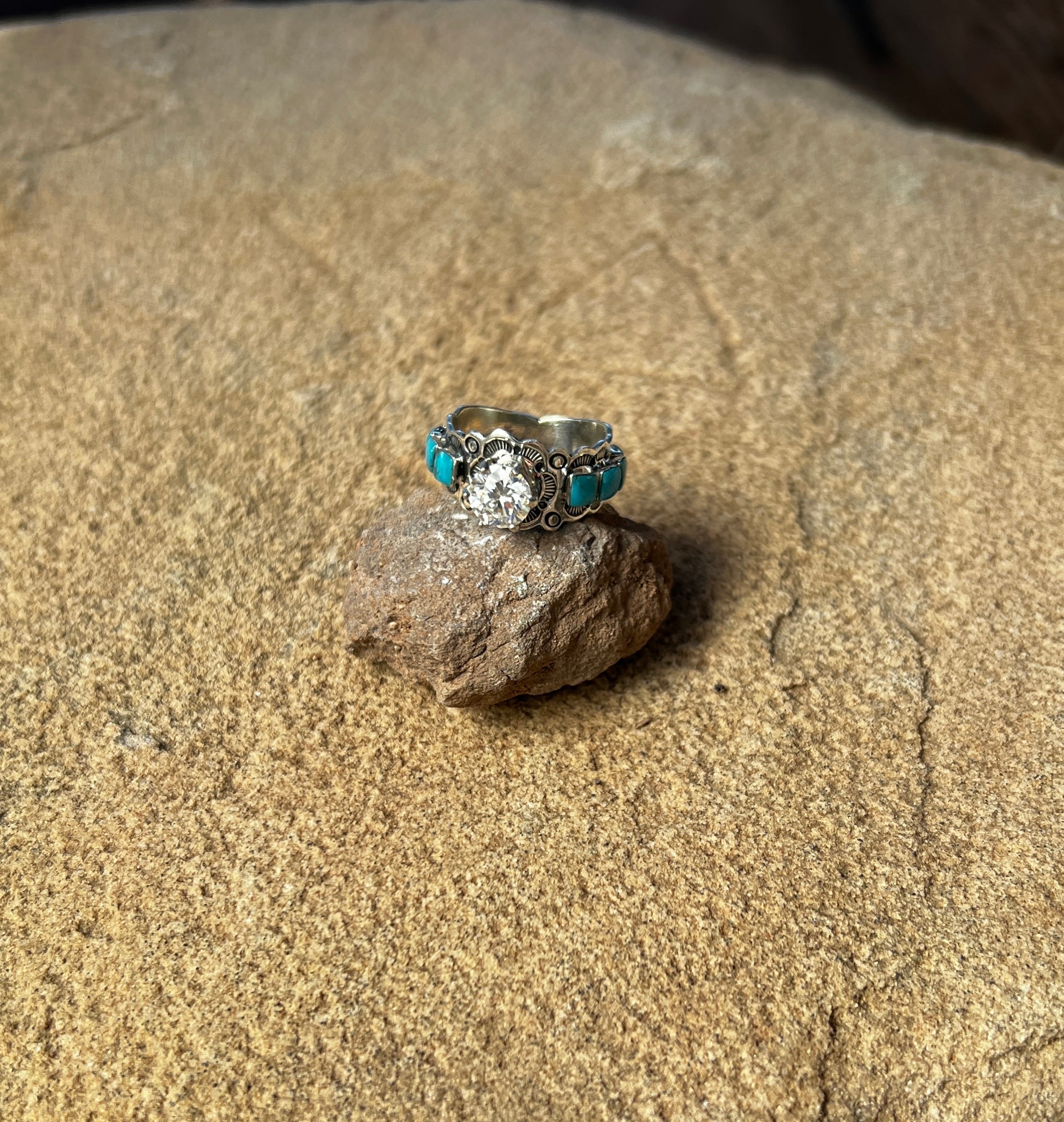 I'm in LOVE Moissanite and Turquoise Ring from the Charming Chaco Collection