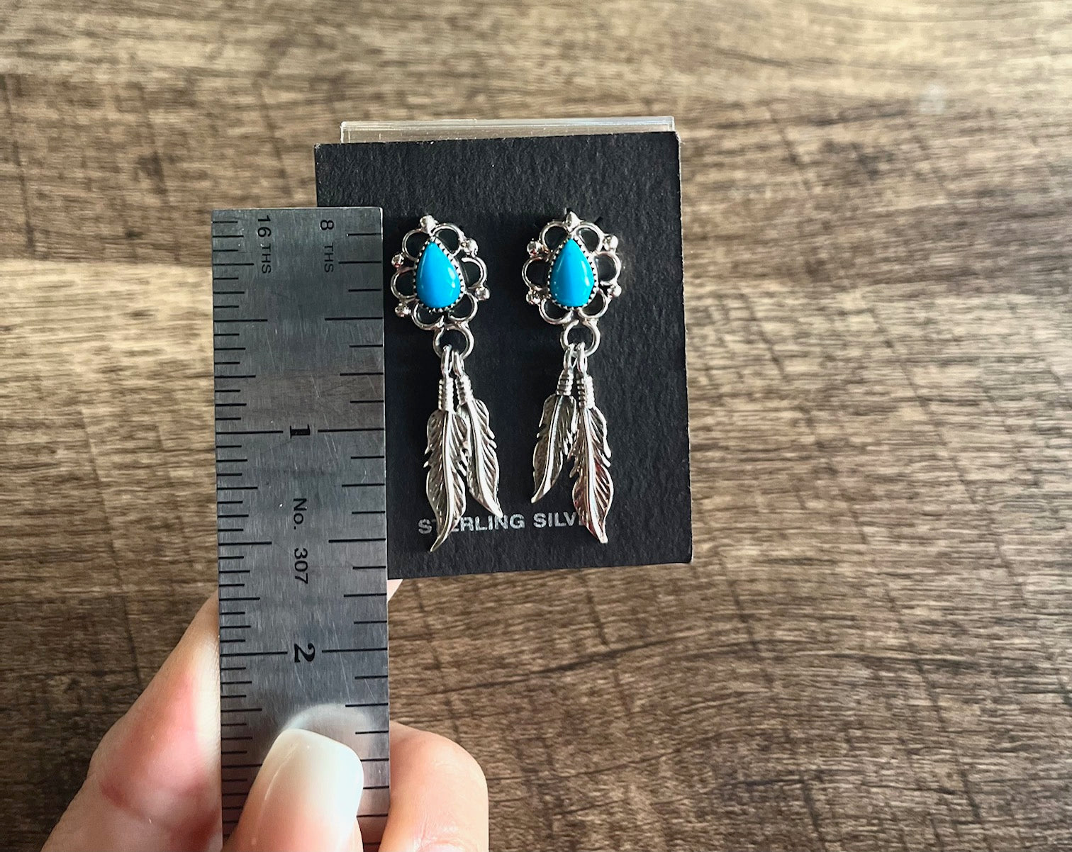 TEARDROP FEATHER DANGLE EARRINGS FROM THE RODGERS COLLECTION
