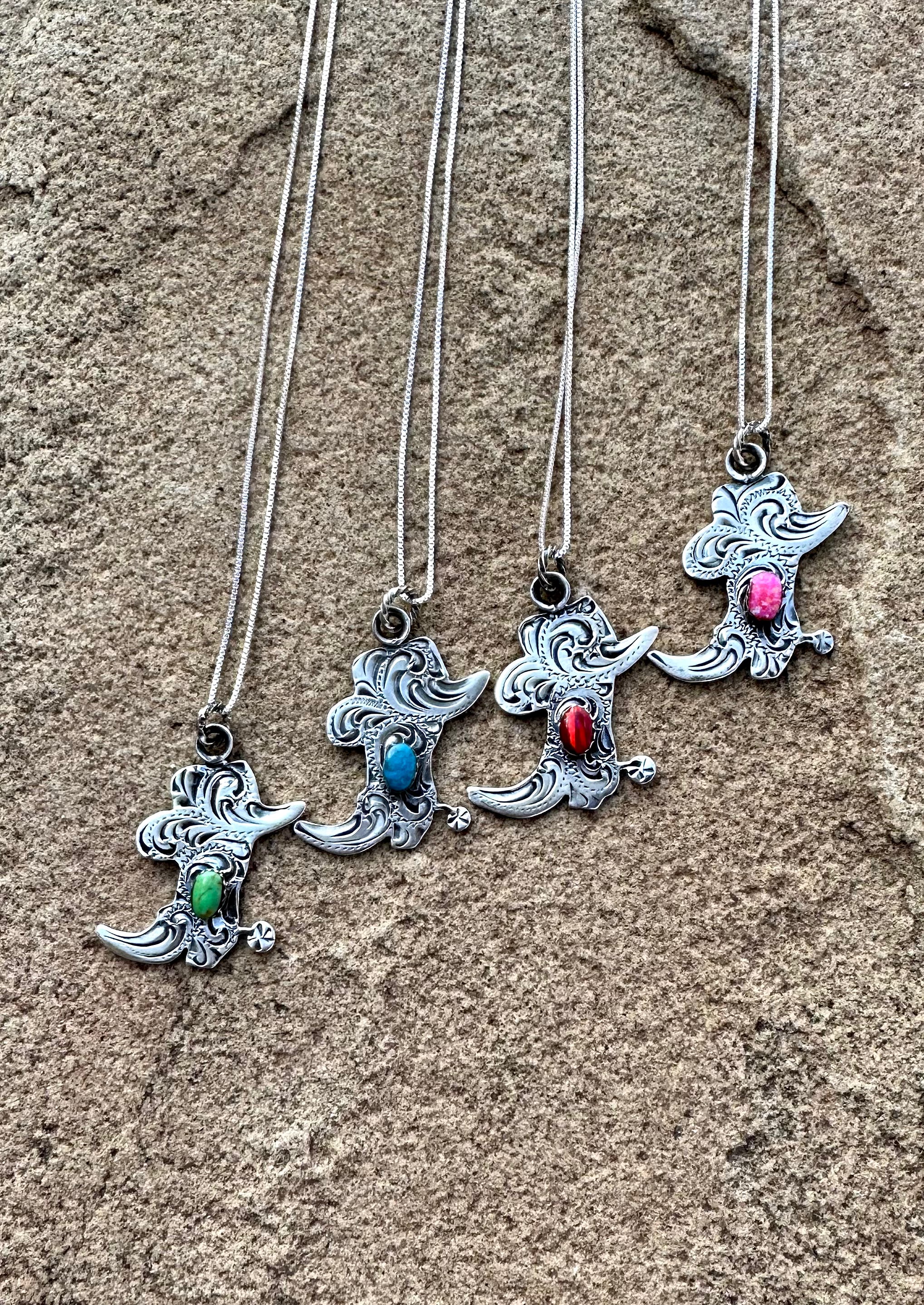 Spurs On Cowboy Boot Necklace