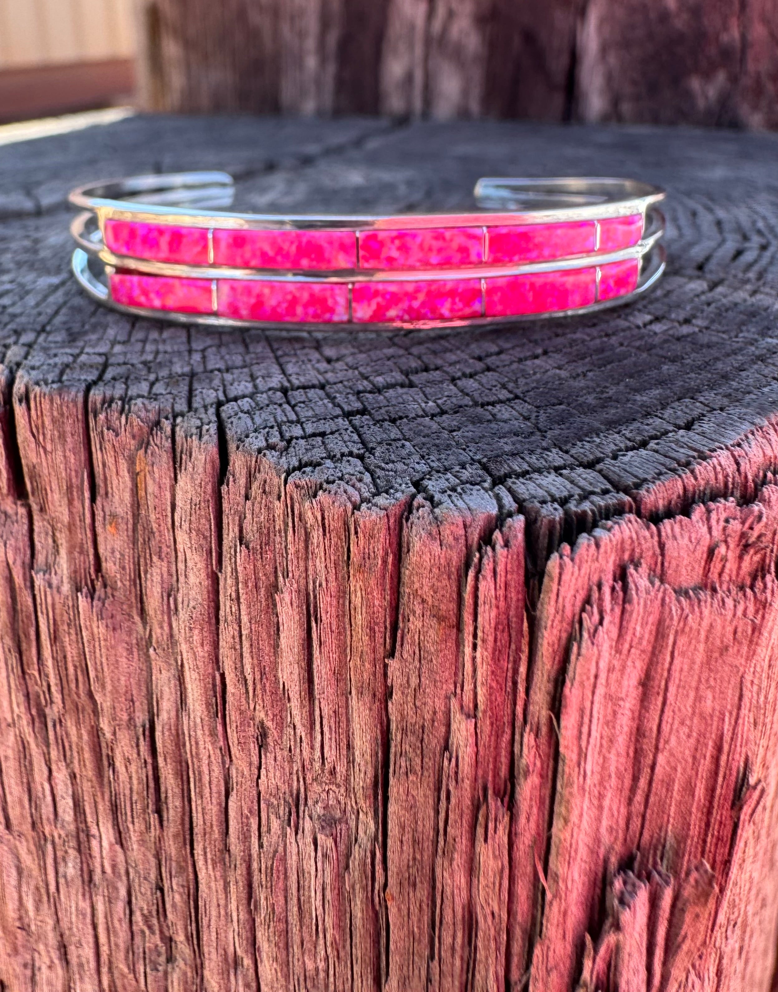 Hot Pink Opal Barbie Cuff
