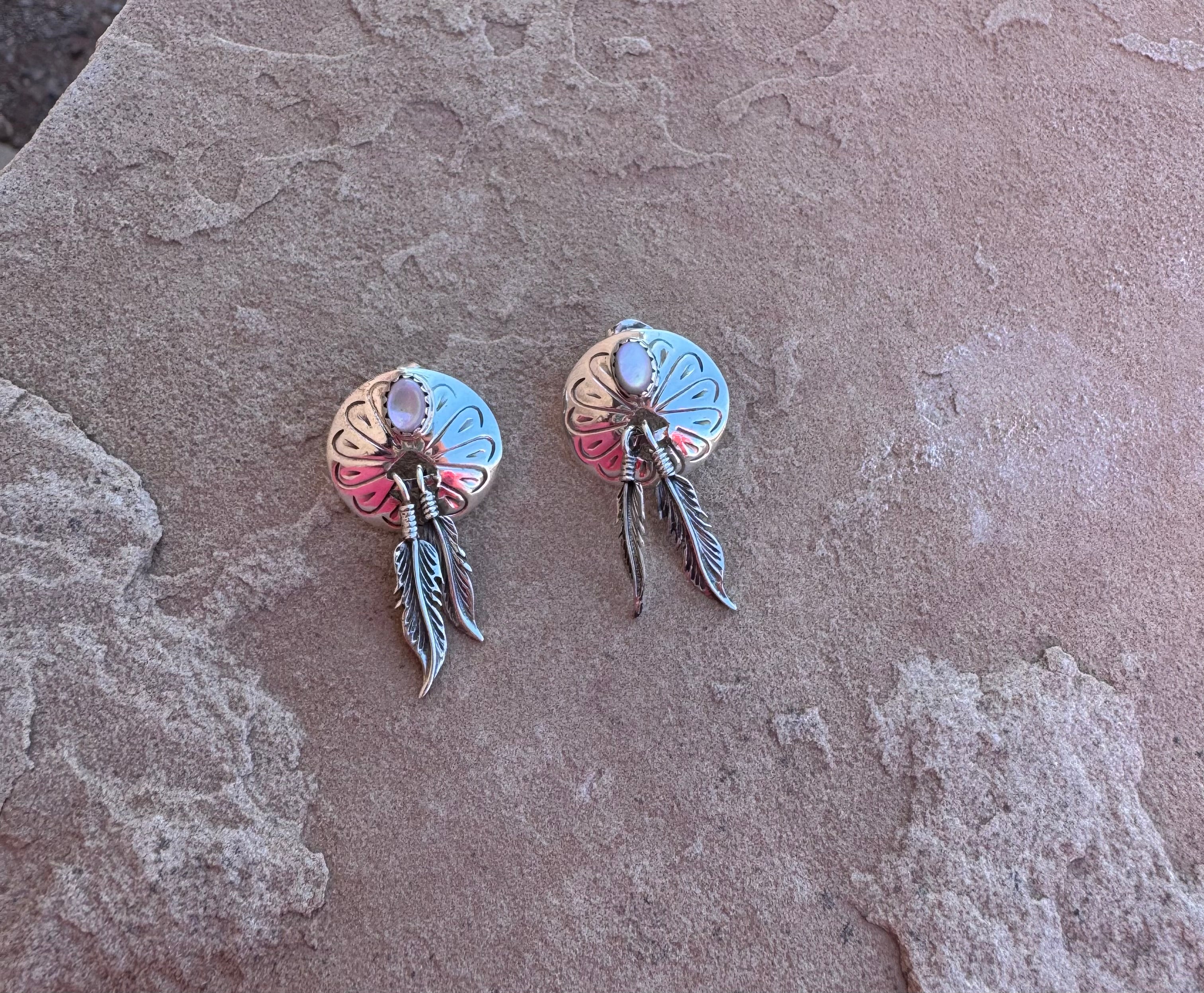 Silver Feather Earrings Vintage Alert!!