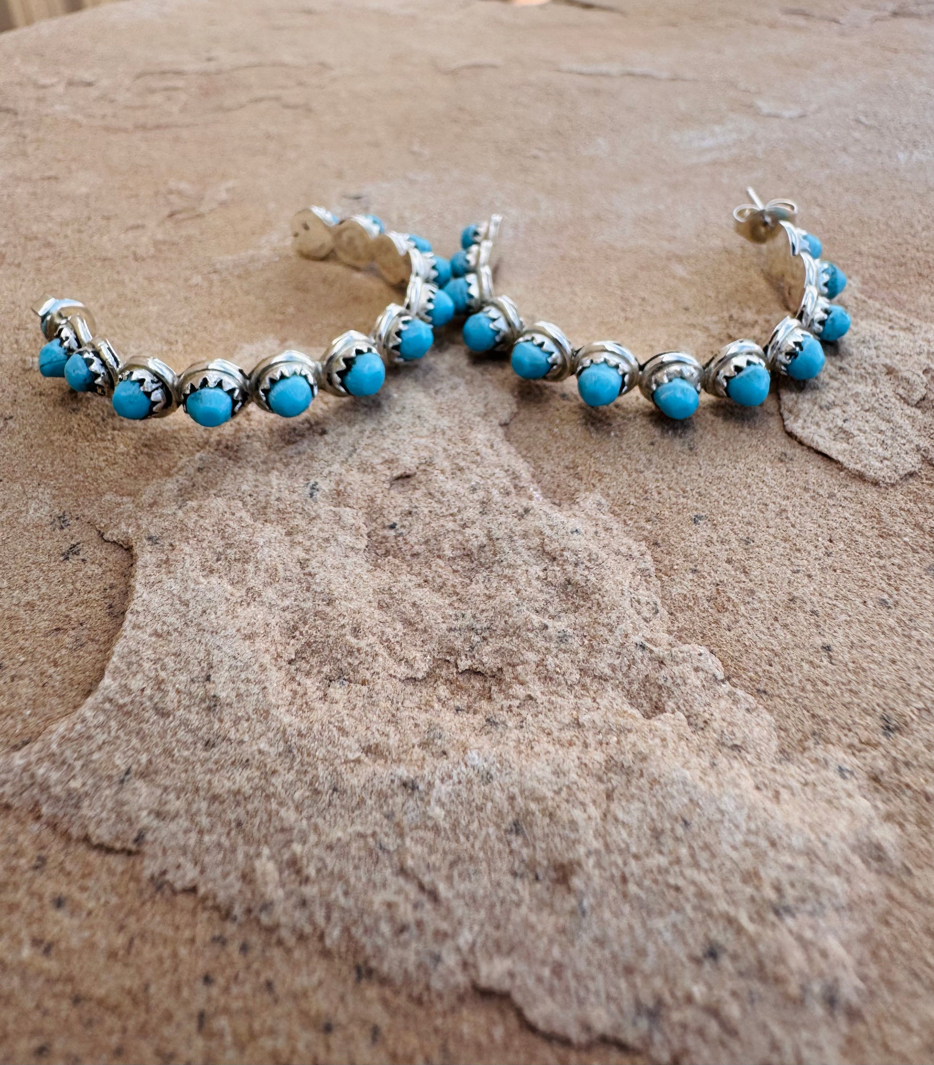 Dotted Turquoise Semi Hoop