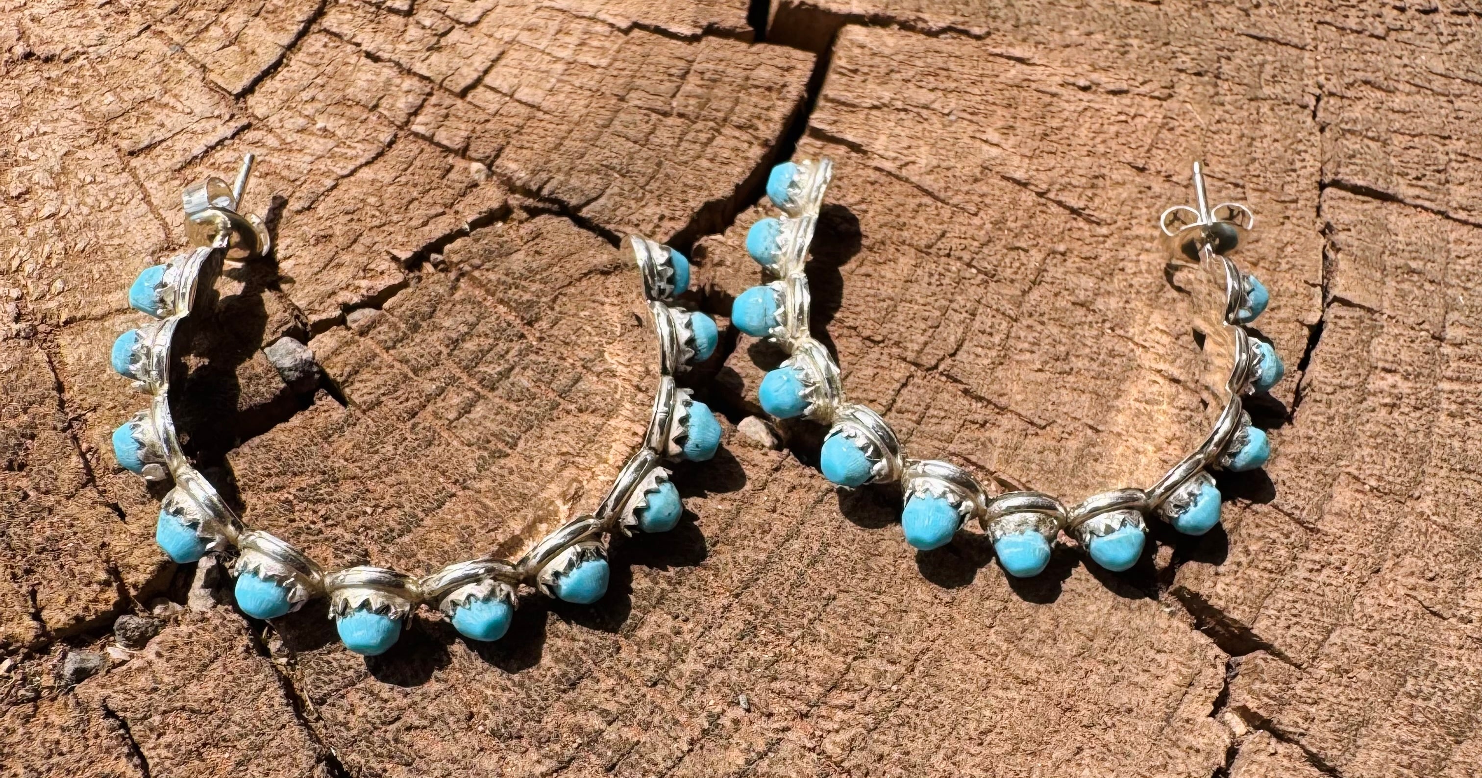 Dotted Turquoise Semi Hoop