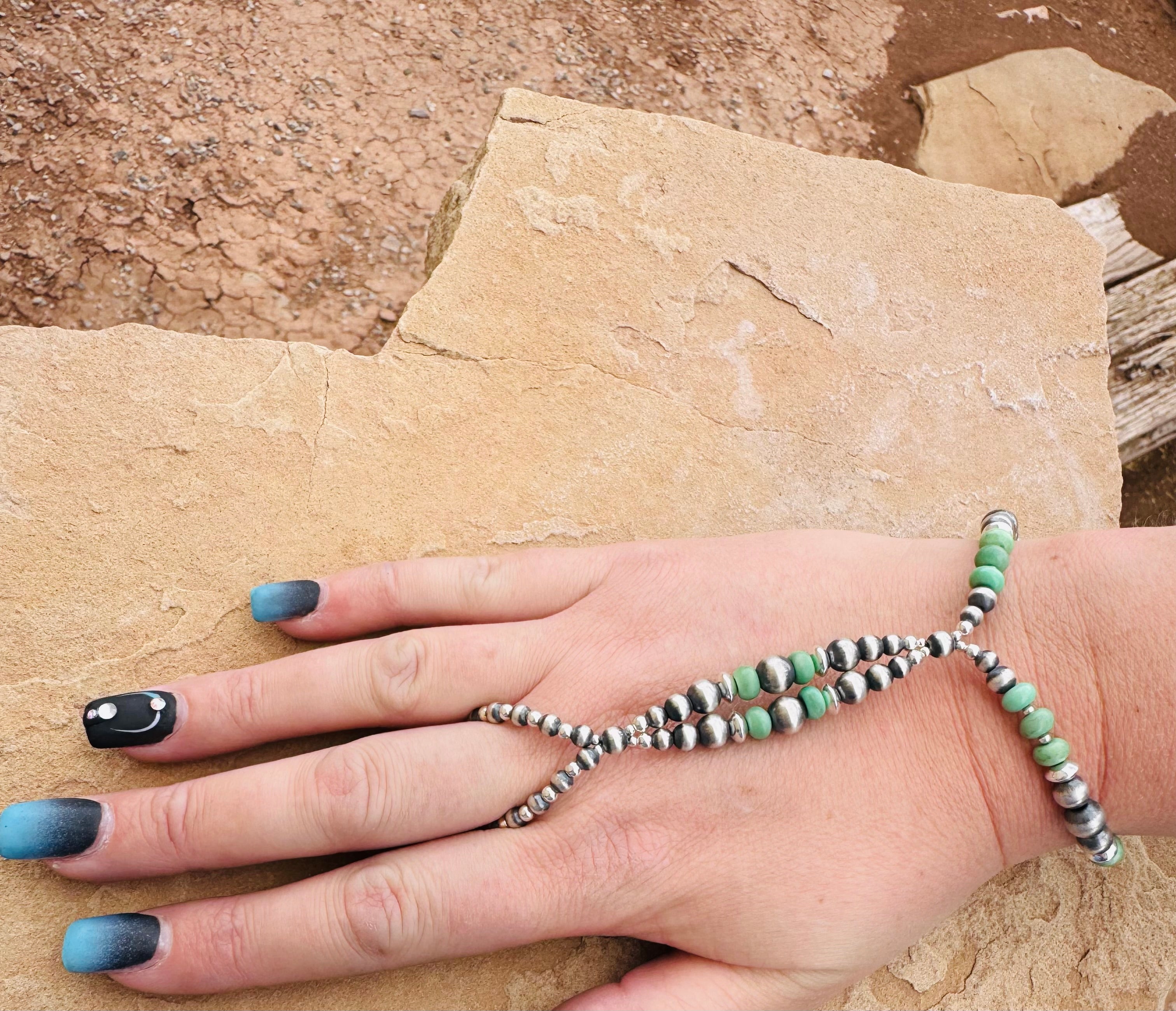 Mexican Green Turquoise Harness Bracelet