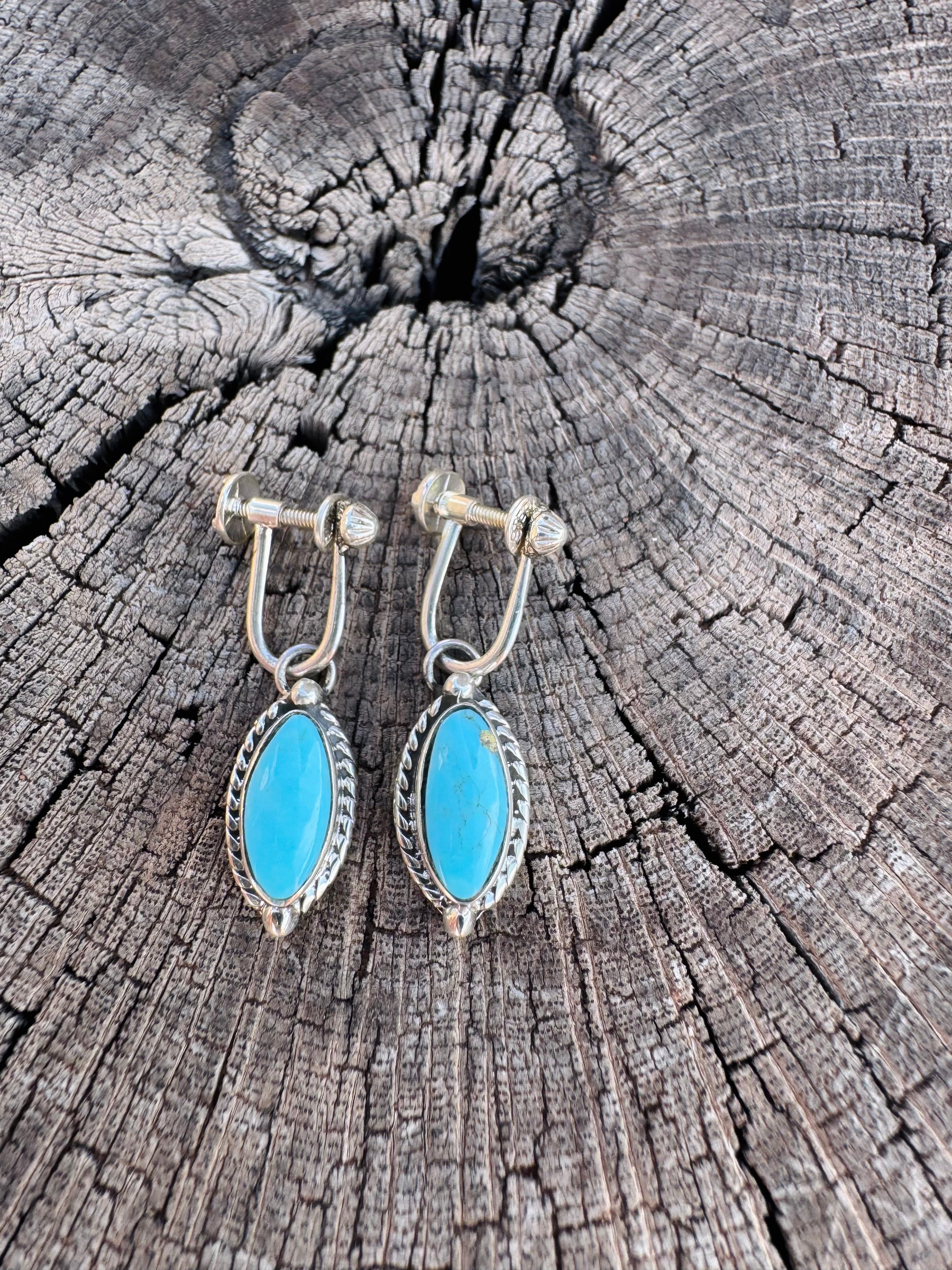 Clip On Turquoise Earrings