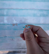 "I Do" White Topaz and Campitos Turquoise Ring