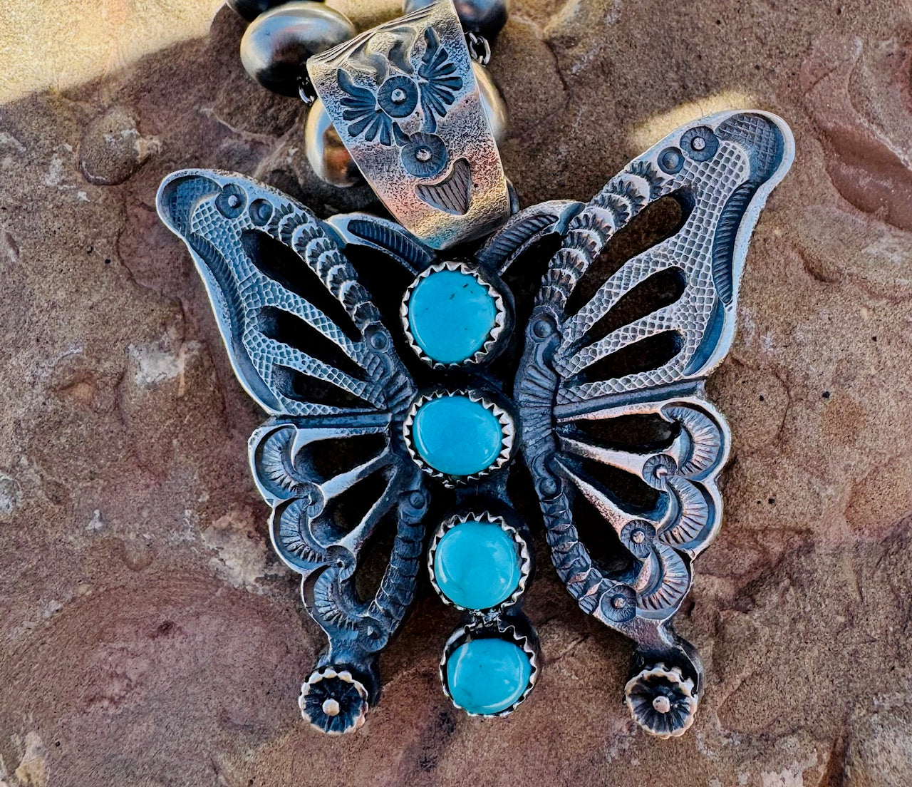 "Fly Away" Turquoise Butterfly Pendant