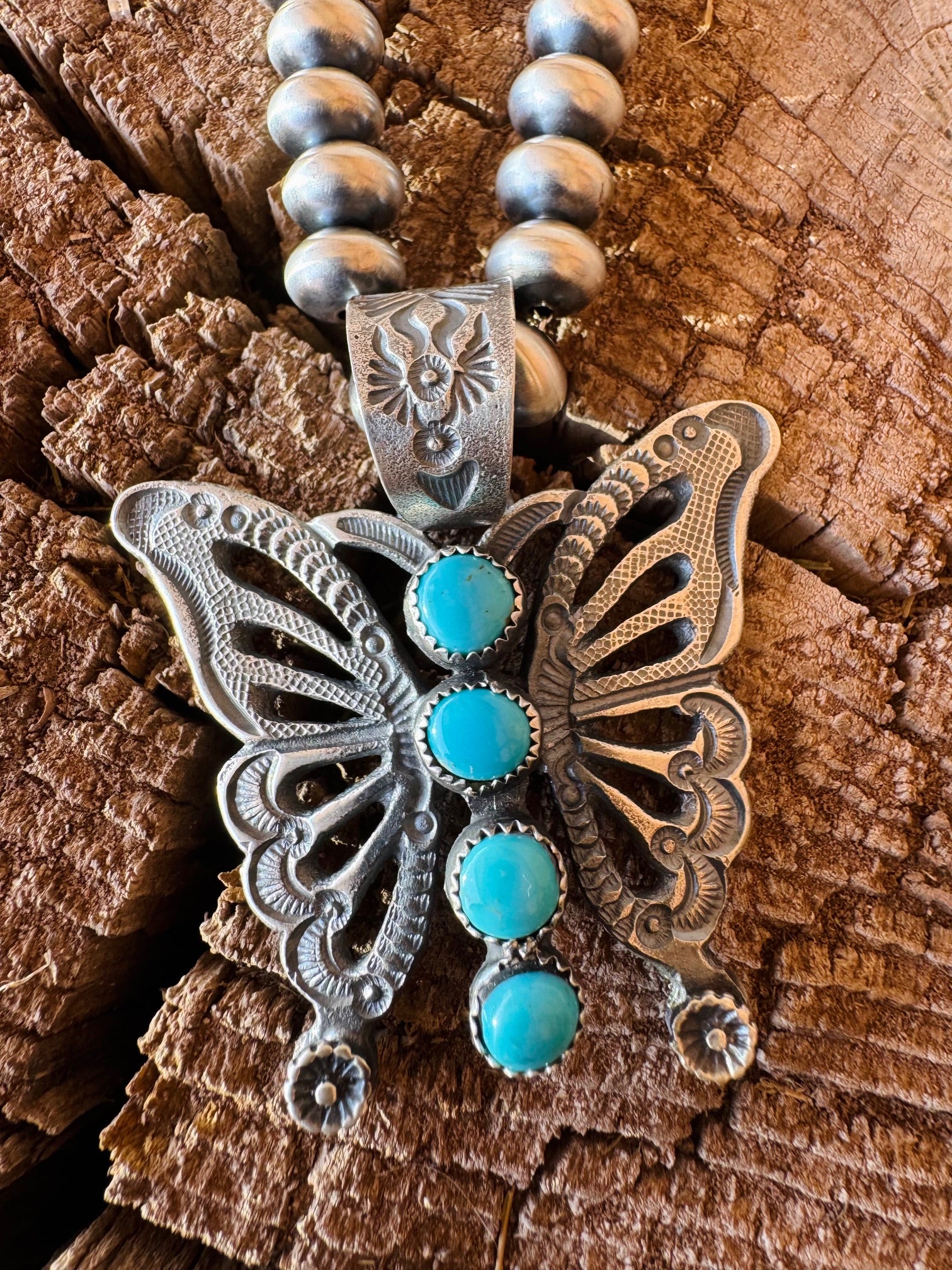 "Fly Away" Turquoise Butterfly Pendant