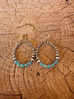 Small Silver Pearl Hoop Earrings