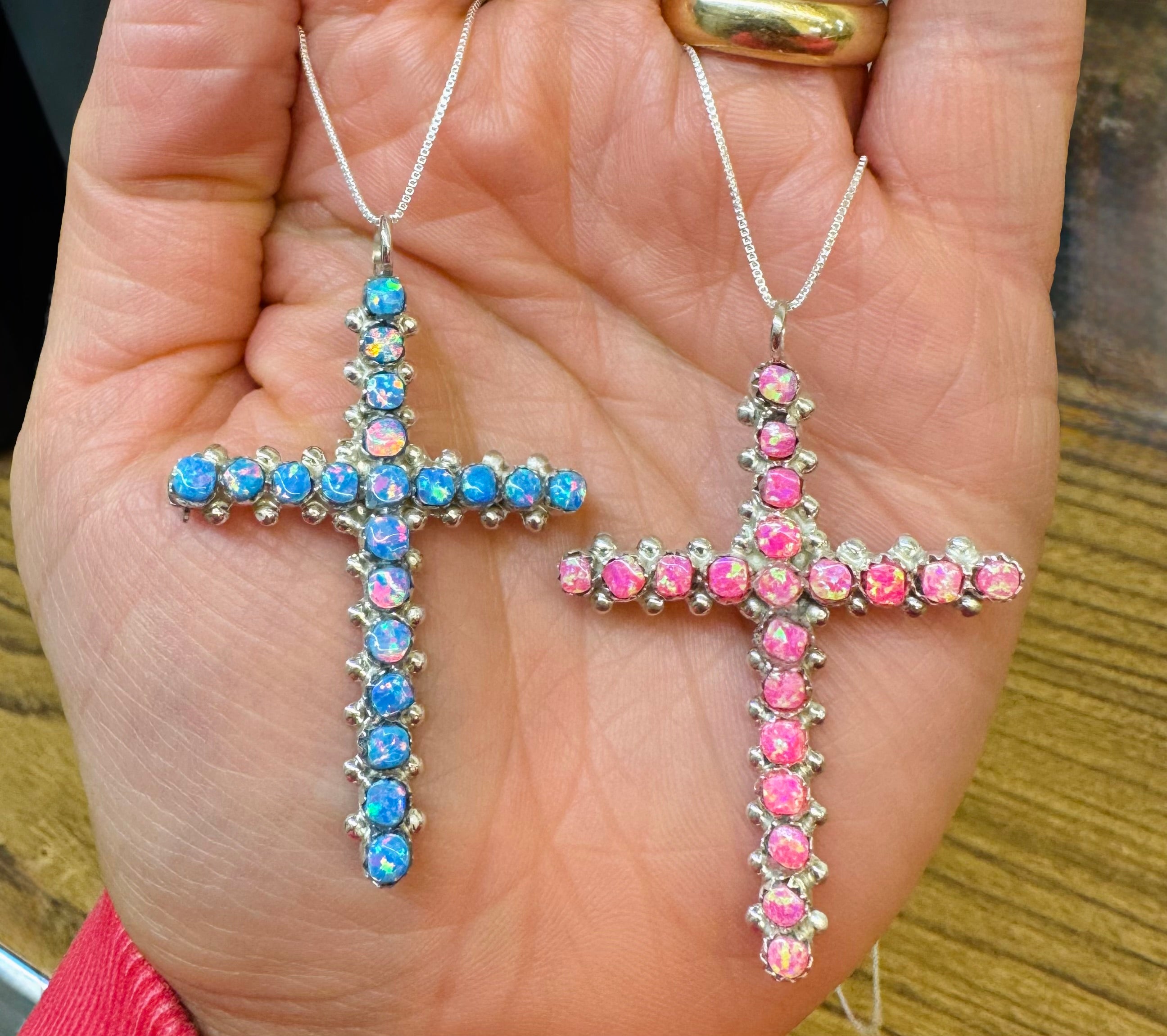 Opal Cross Pendant