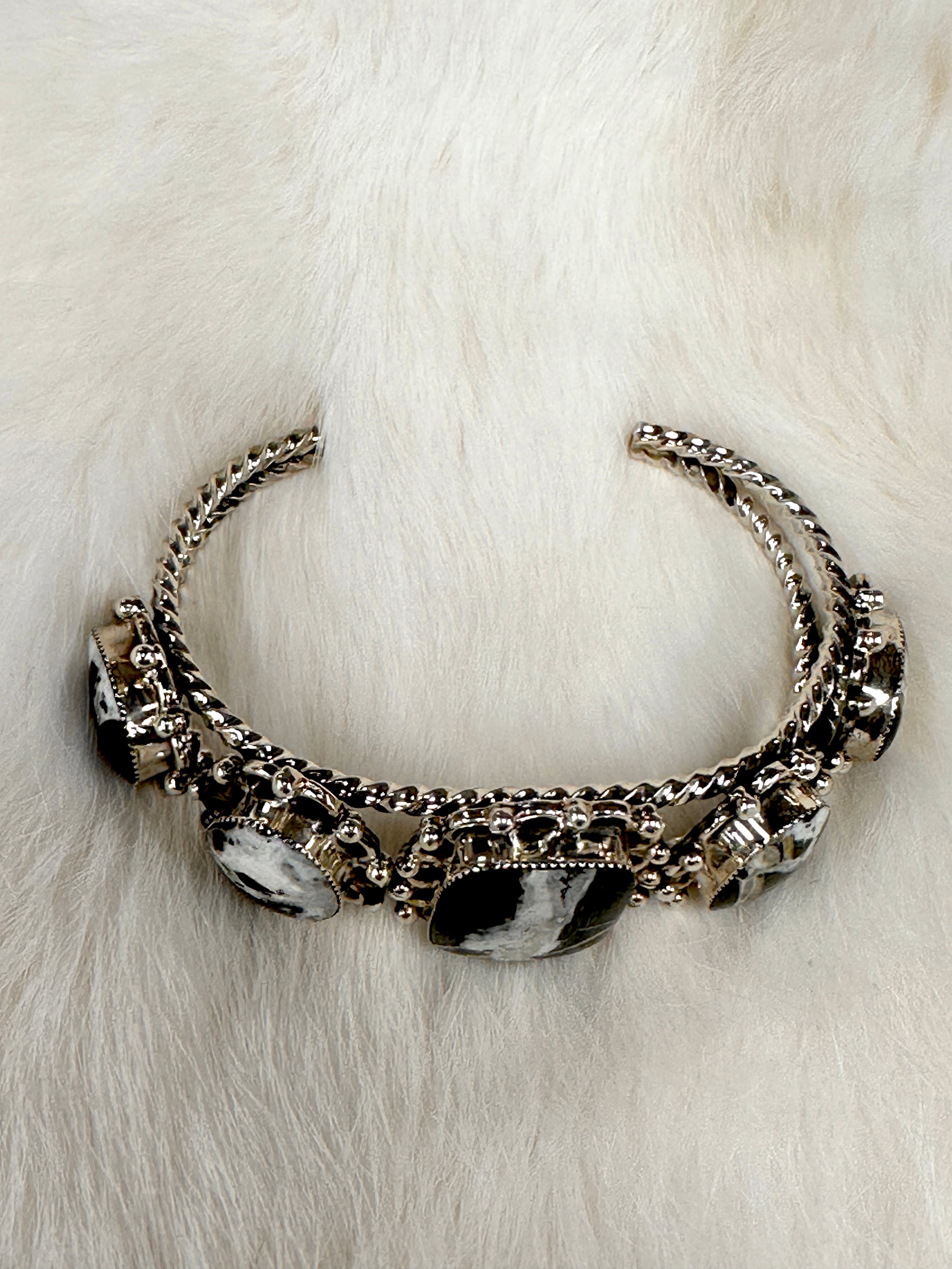5 Stone White Buffalo Cuff
