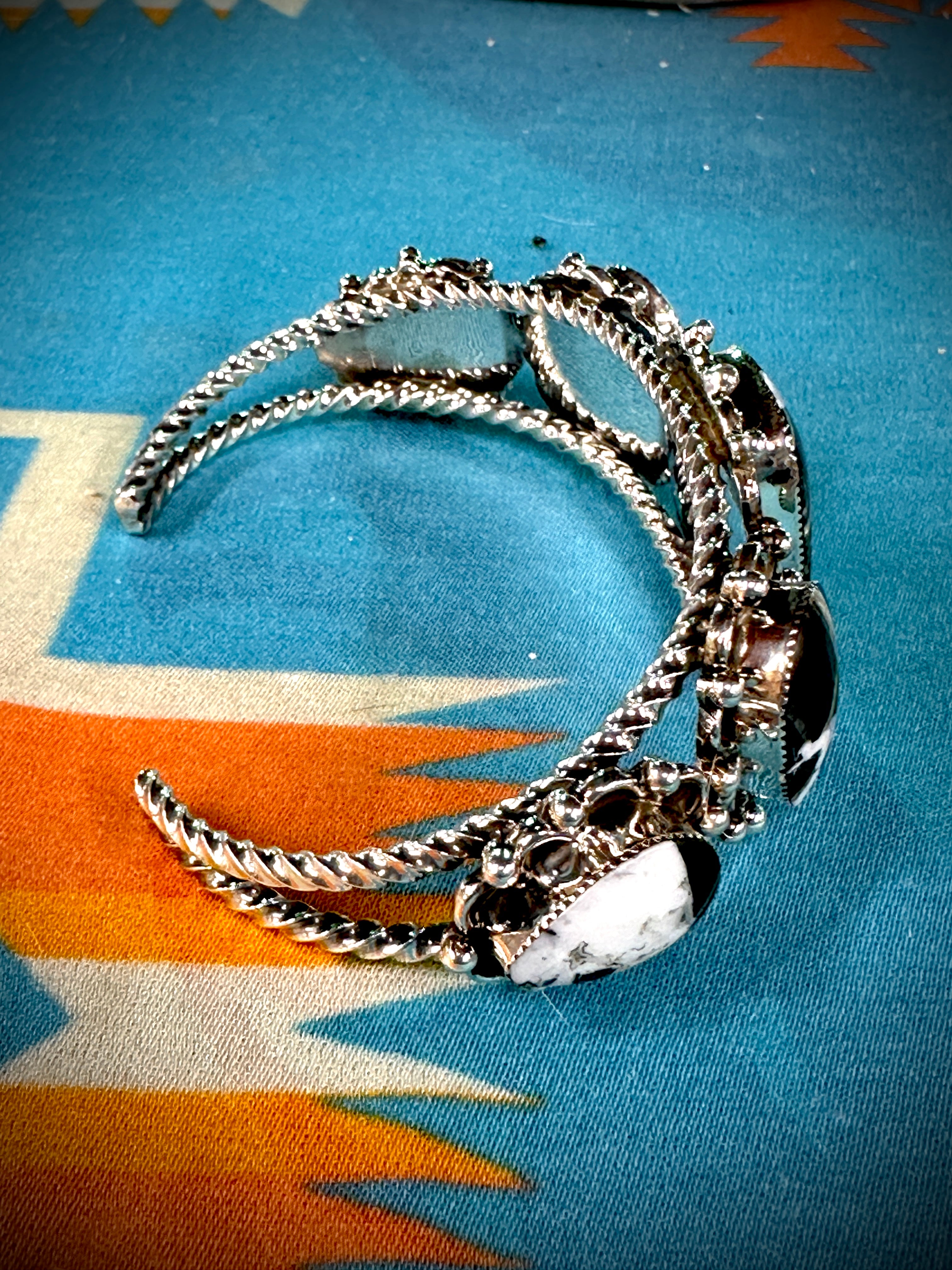 5 Stone White Buffalo Cuff