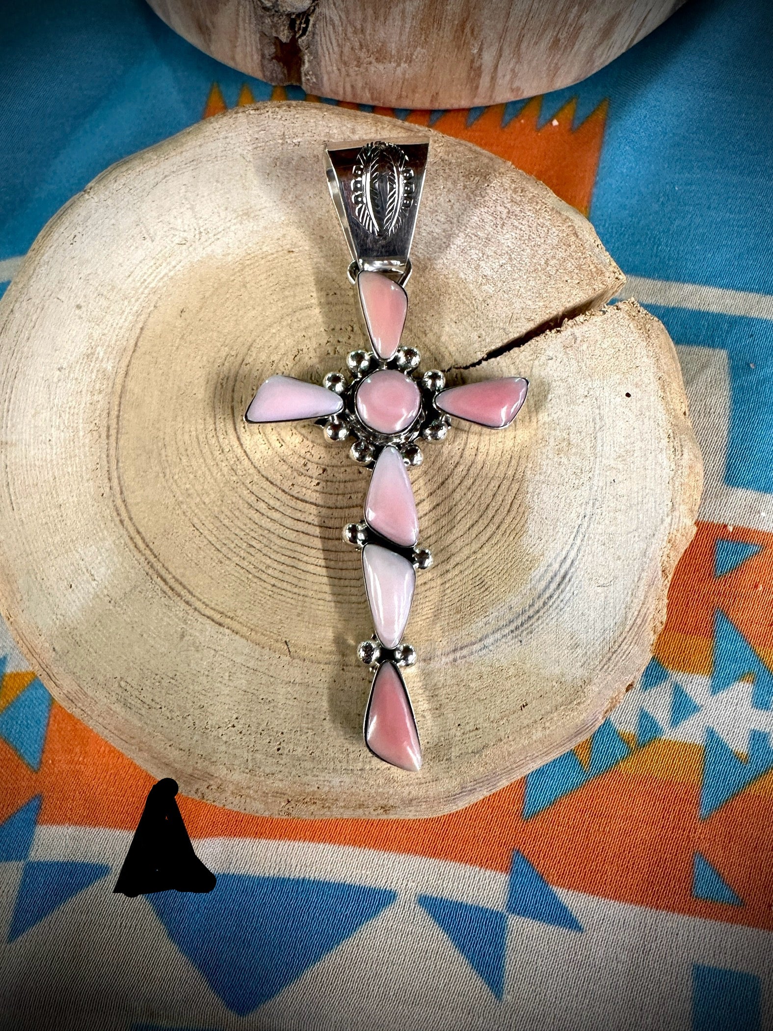 Who Knew Pink Conch Cross Pendant
