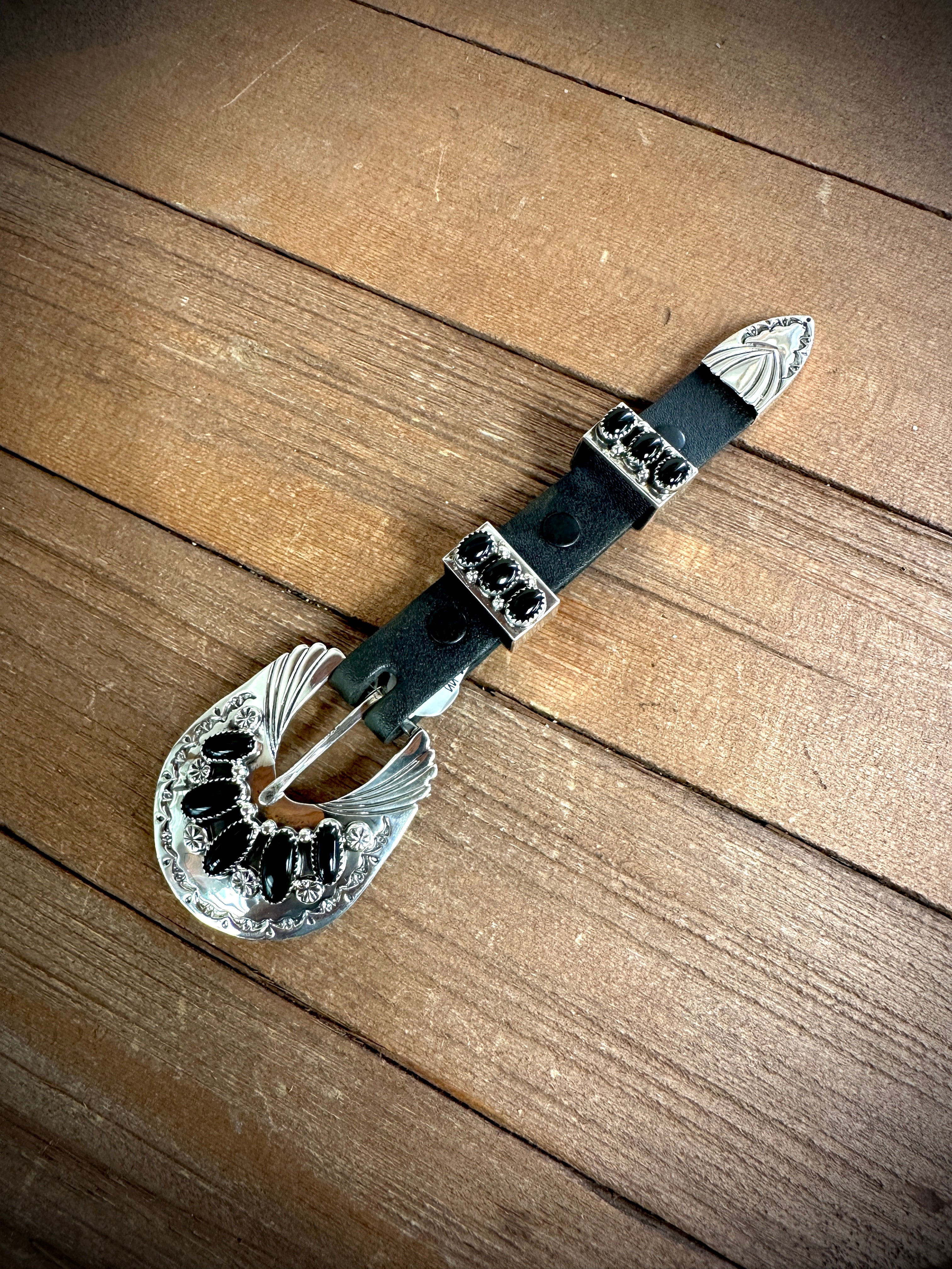 Sterling Silver Onyx Ranger Belt Buckle