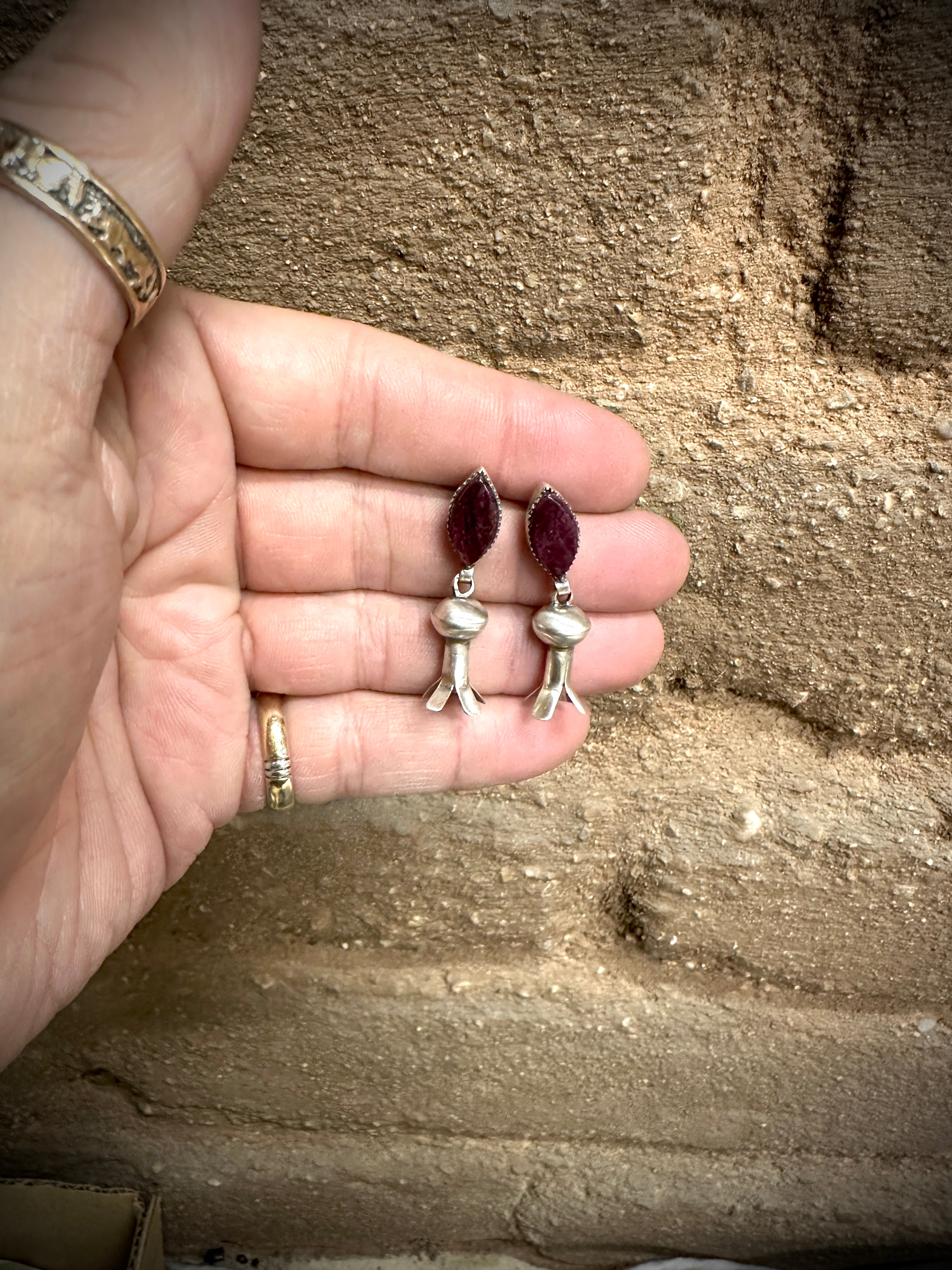Blown Away Mixed Stone Squash Blossom and Earring Set