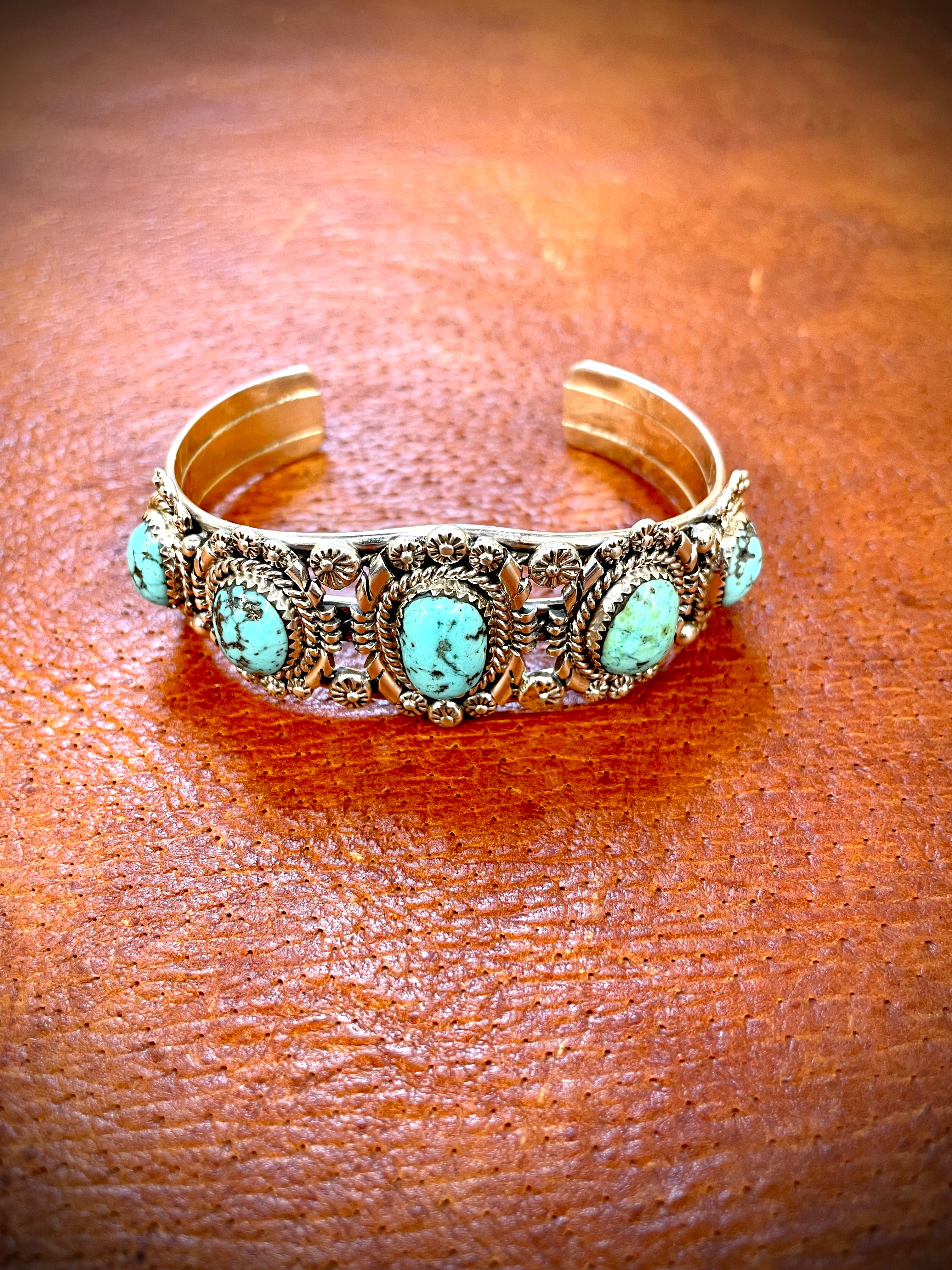 Feelin' the Feelin' Blue Turquoise Cuff and Ring Set